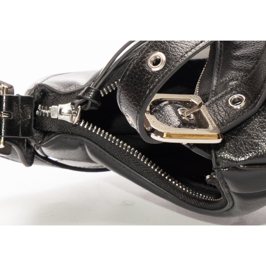 Charles & Keith Black Petra Curved Shoulder Bag