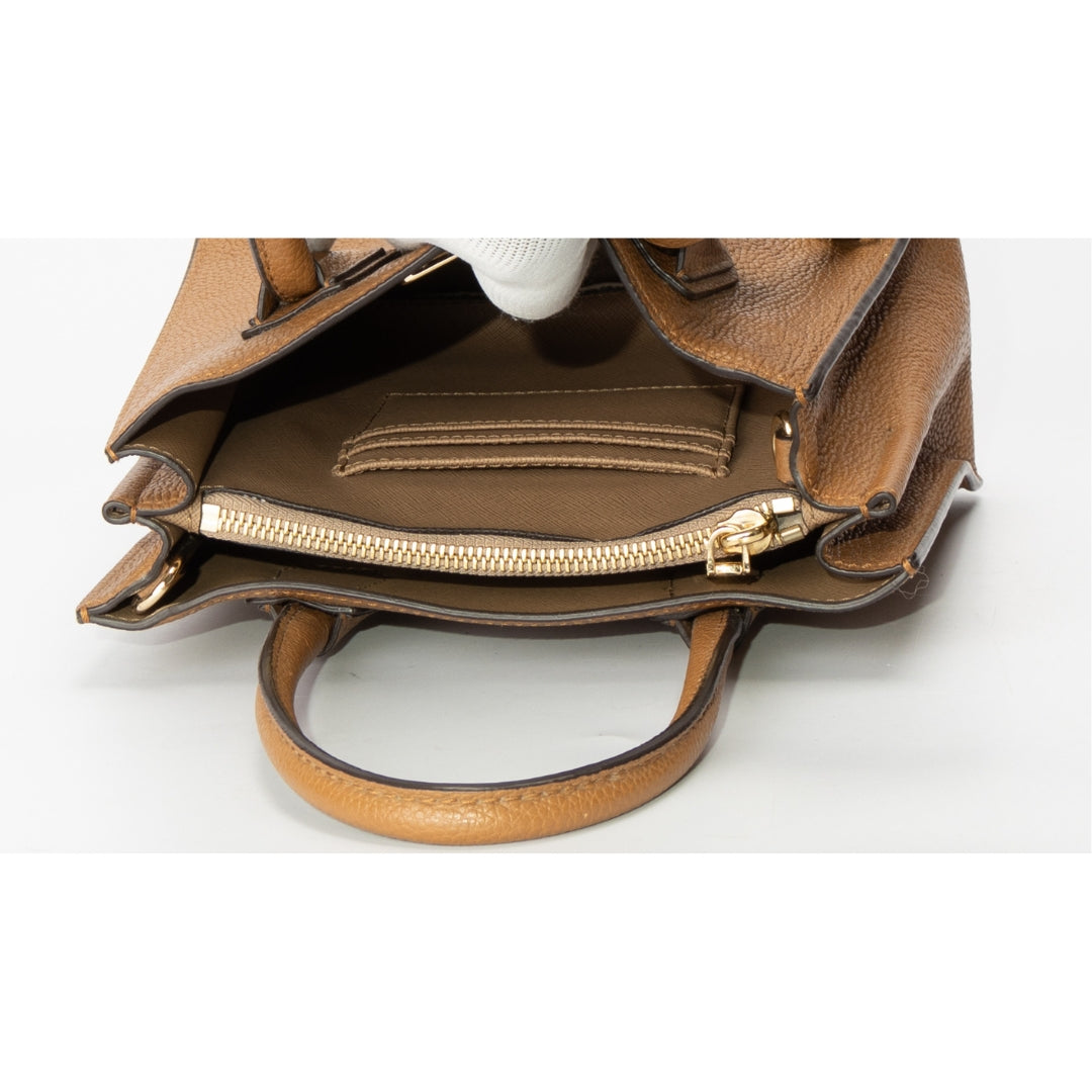 Michael Kors Brown Leather Mercer Crossbody Bag