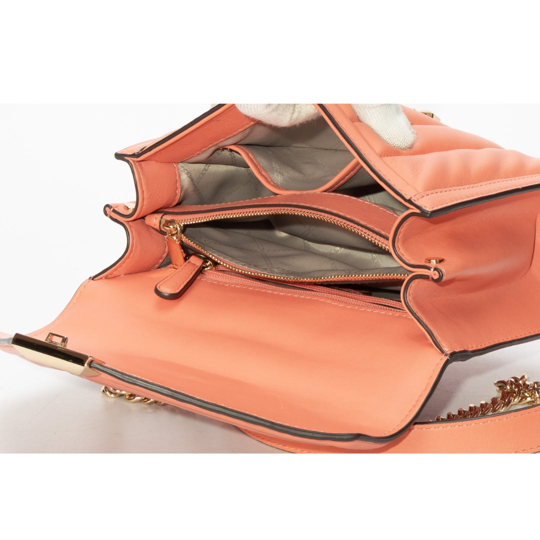 Michael Kors Whitney Orange Quilted Shoulder Bag