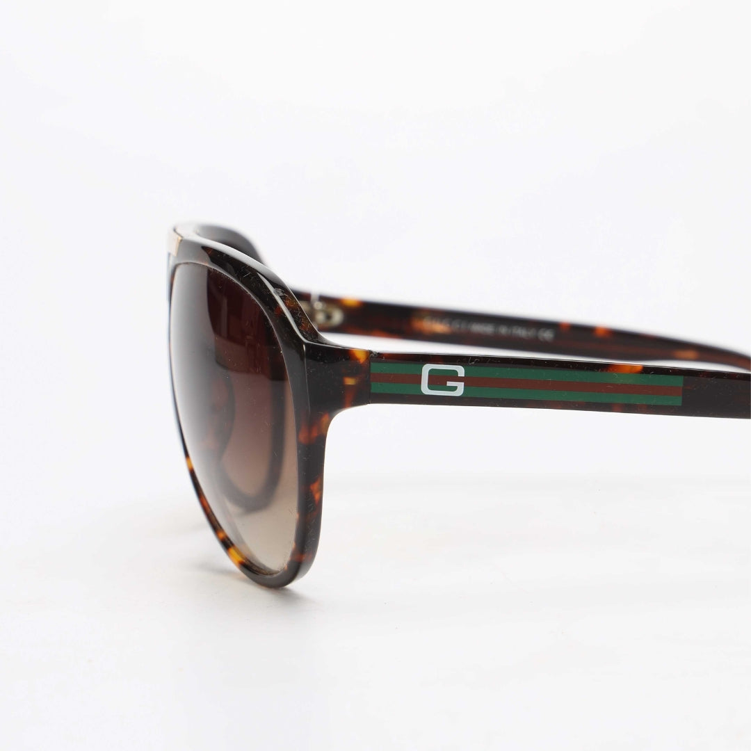 Gucci Brown Tortoise Shell Frame Vintage Aviator Sunglasses