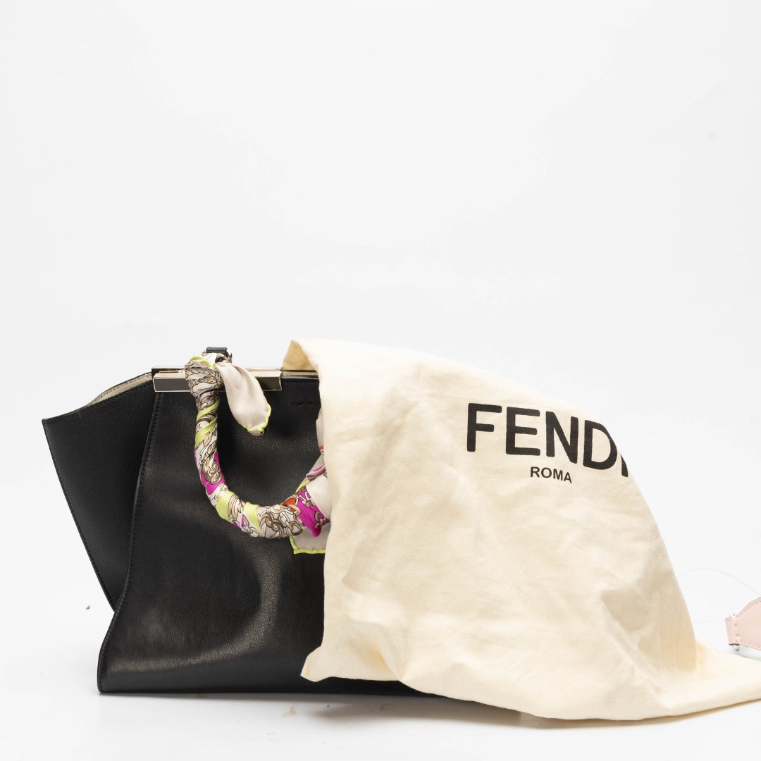 Fendi Black Leather Studded 3Jours Tote Bag