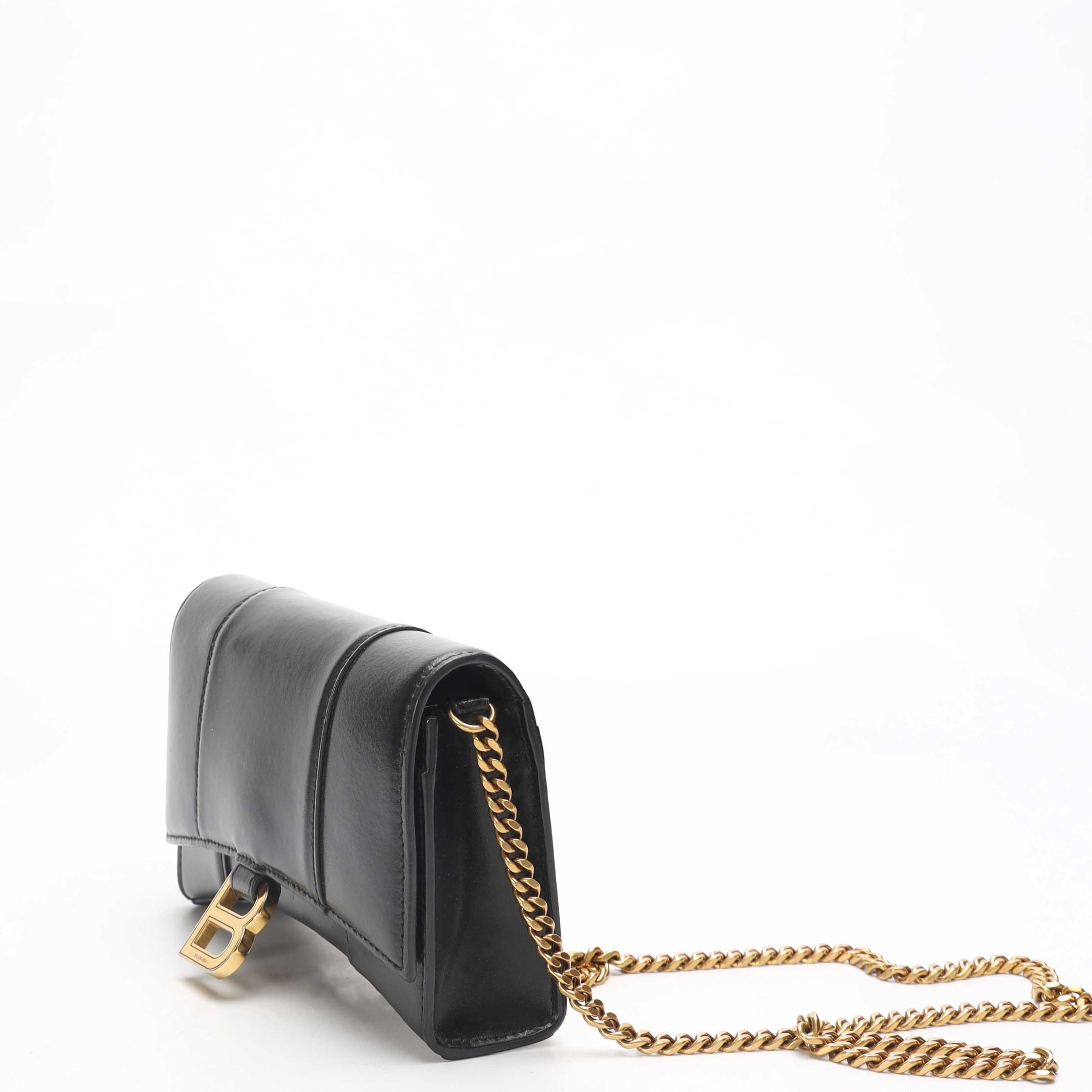 Balenciaga Black Hourglass Chain Crossbody Bag