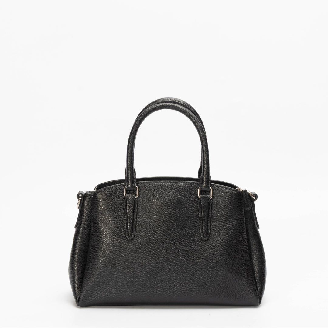Coach Black Grained Leather Sage Carryall Satchel
