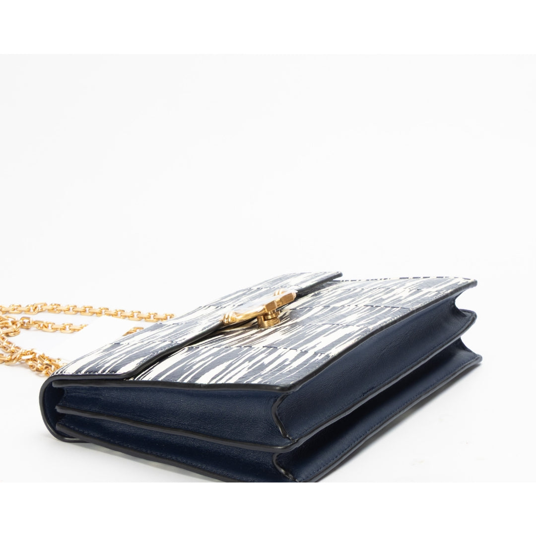 Tory Burch Navy Blue Gemini Link Shoulder Bag