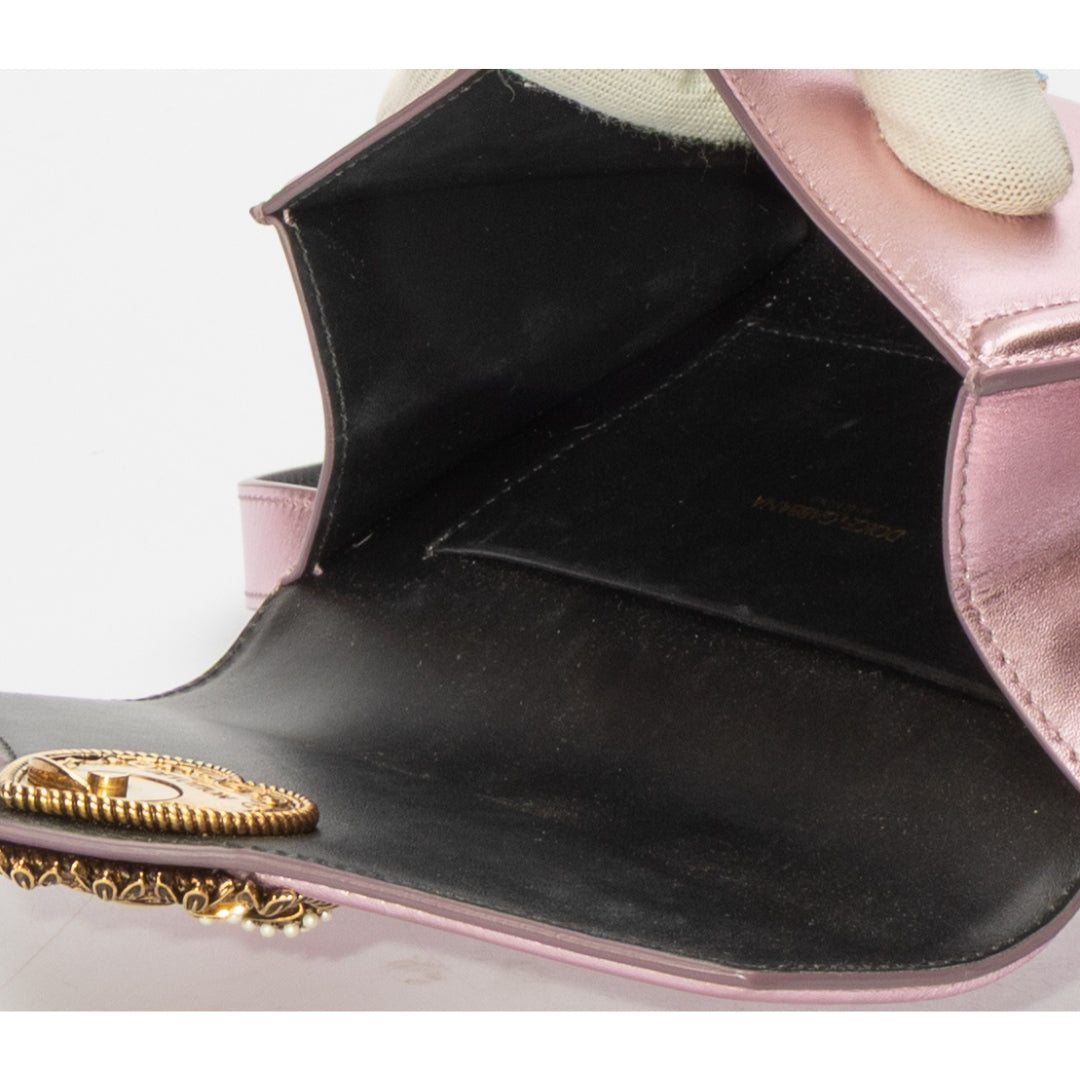 Dolce & Gabbana Metallic Pink Devotion Belt Bag
