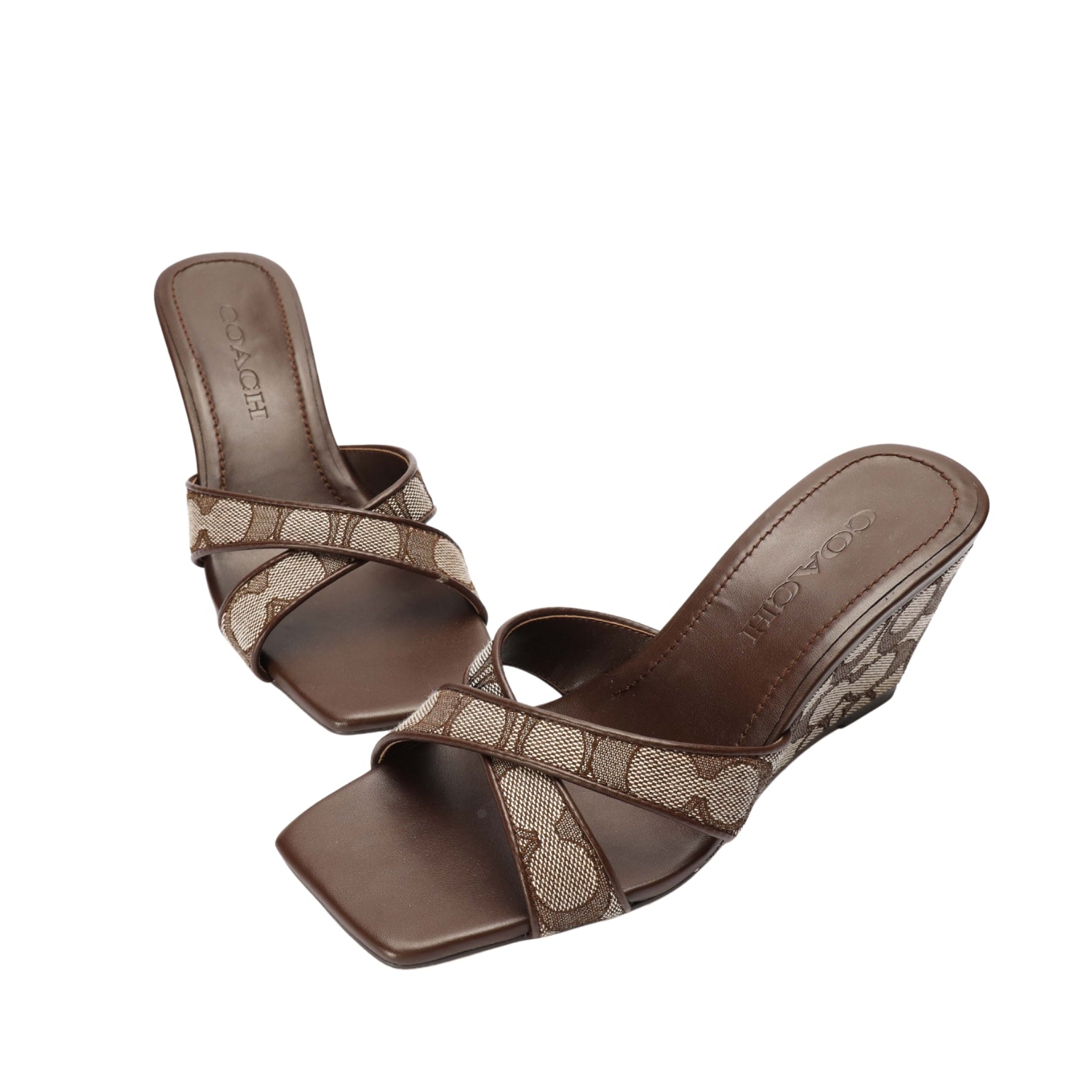Coach Wedge Sandal In Signature Jacquard