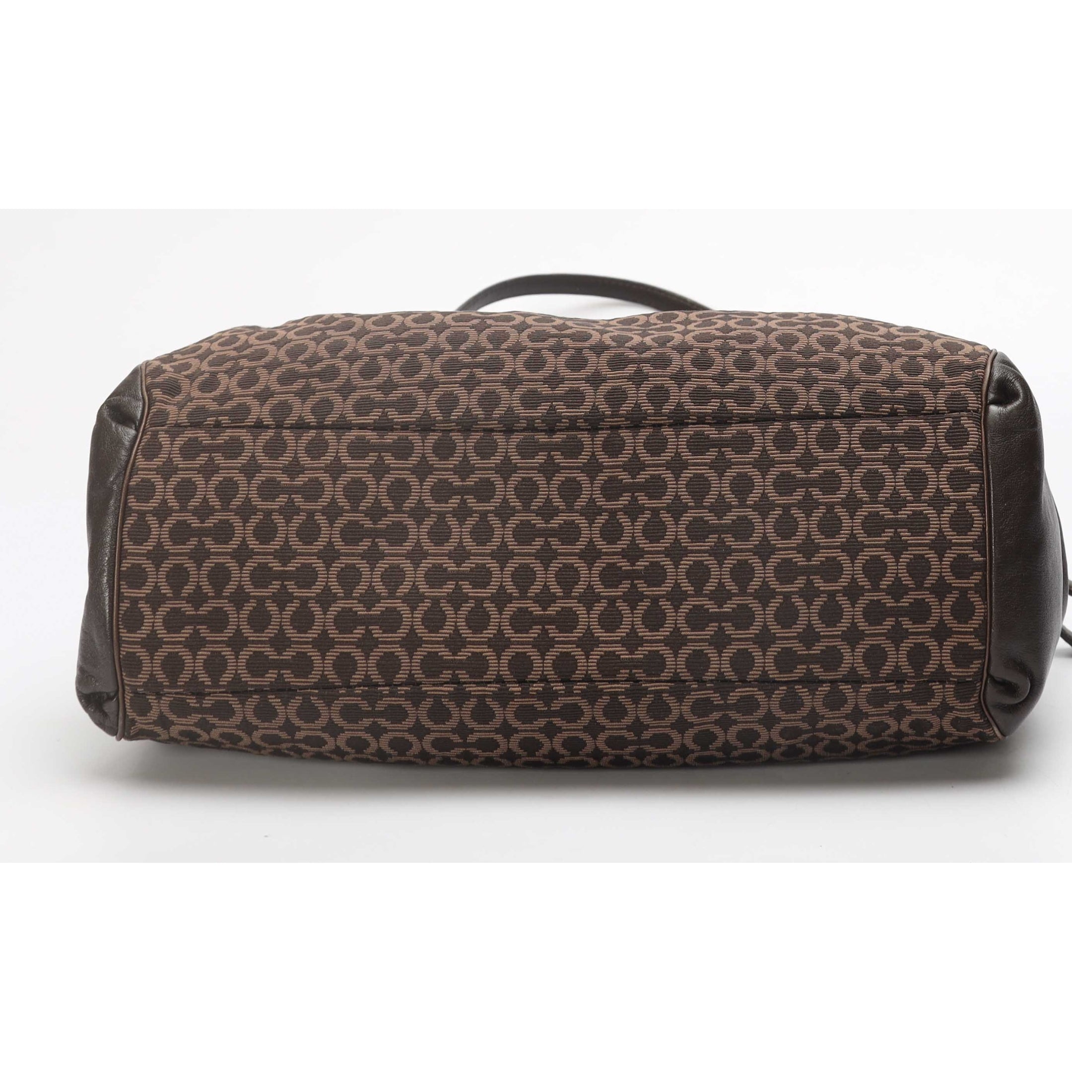 Coach Brown Signature Canvas Edie Shoulder Bag