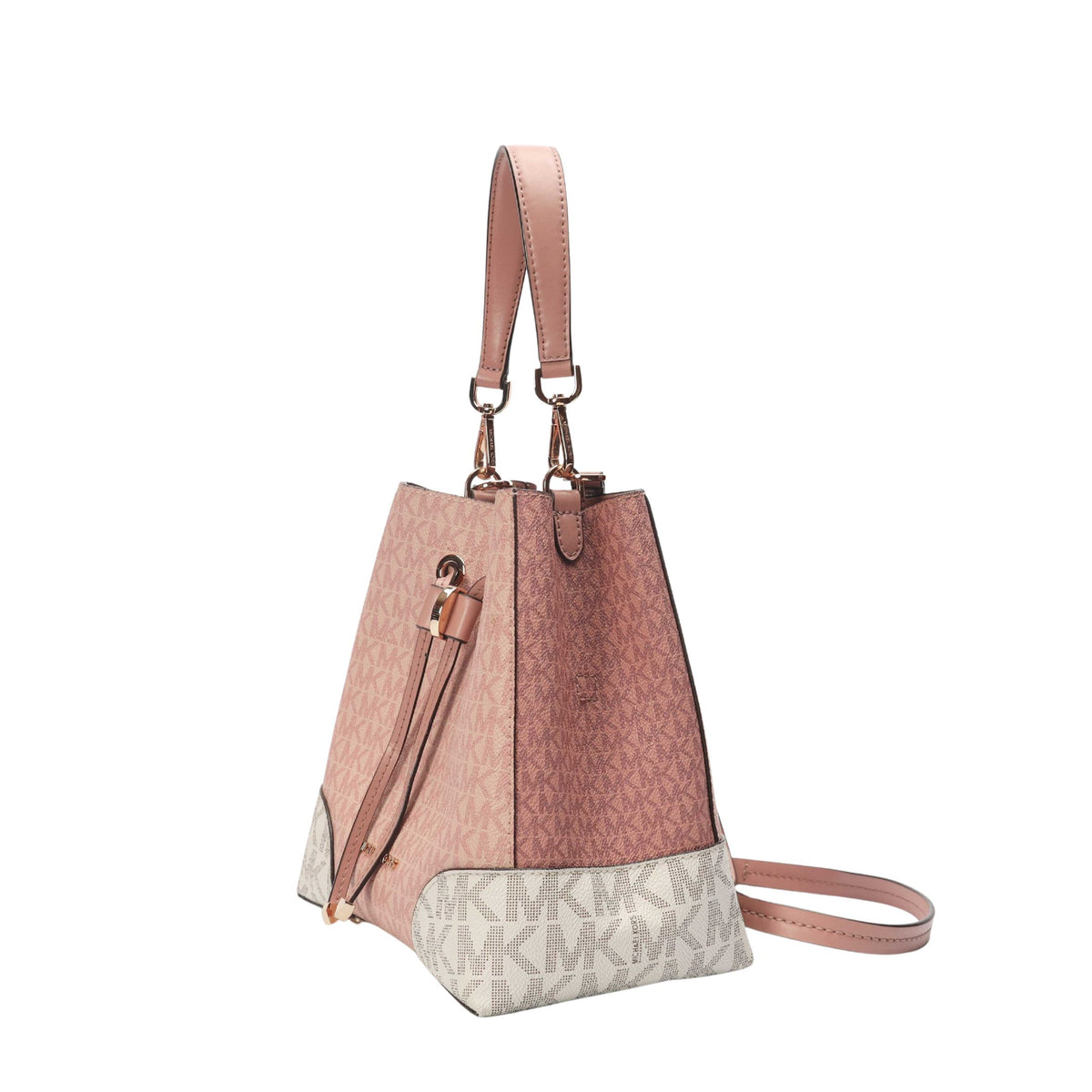 Michael Kors Pink Mercer Logo Bucket Bag