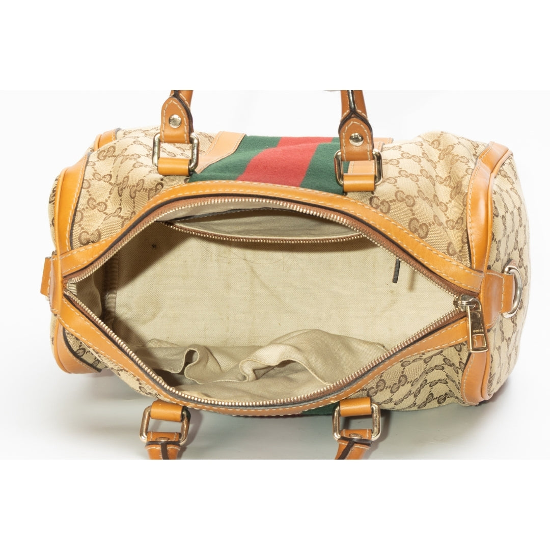 Gucci GG Canvas Medium Vintage Web Boston Bag