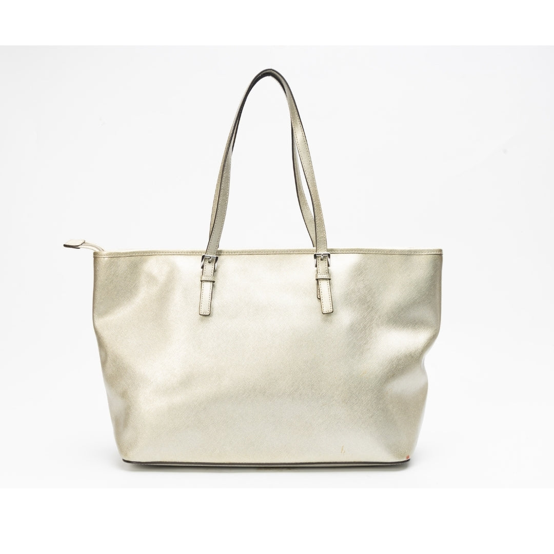 Michael Kors Metallic Leather Large Jet Set Travel Tote