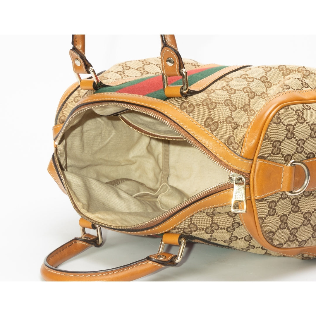 Gucci GG Canvas Medium Vintage Web Boston Bag