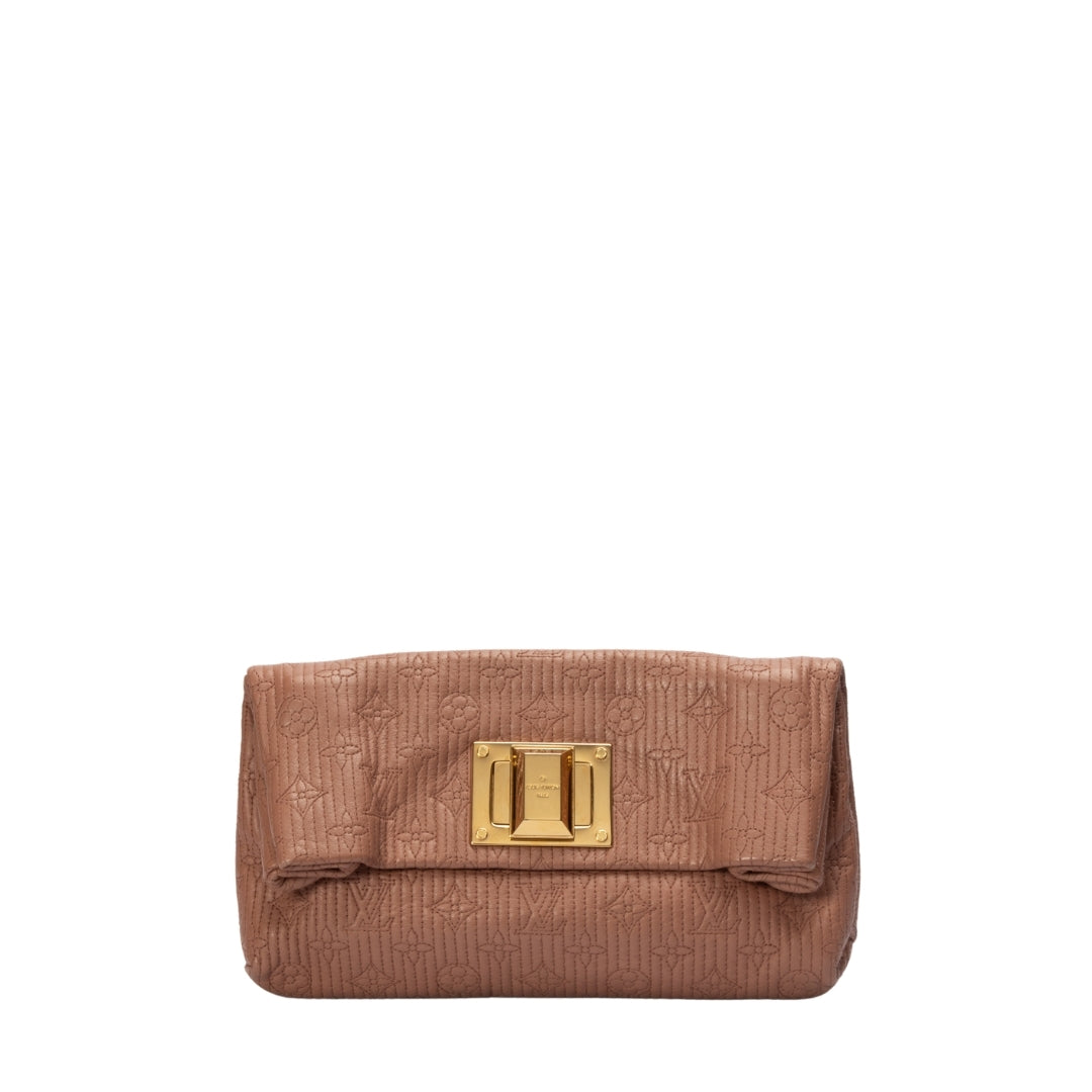 Louis Vuitton Beige Monogram Leather Clutch