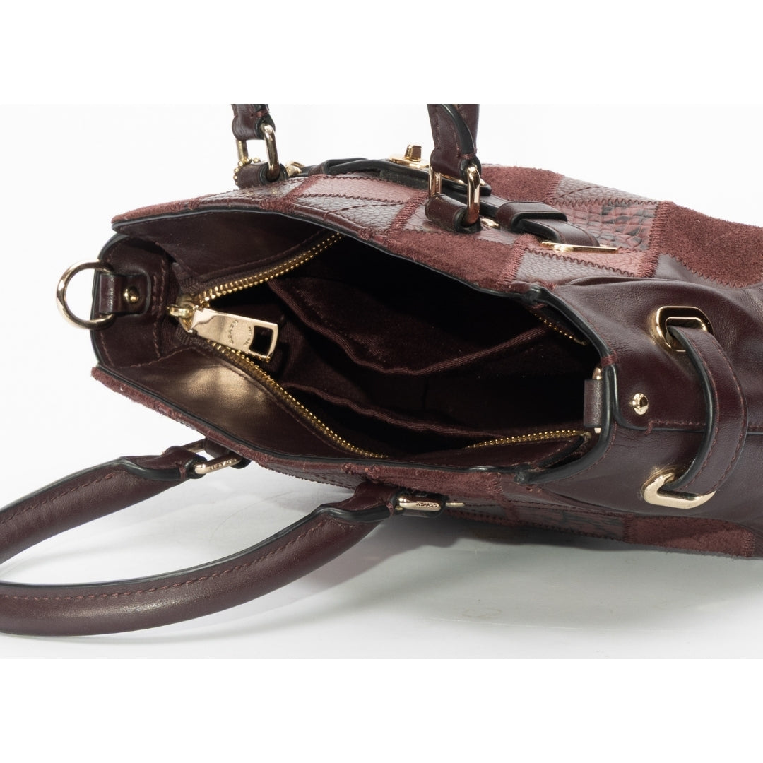 Coach Maroon Quilted Leather Swagger Canyon Satchel