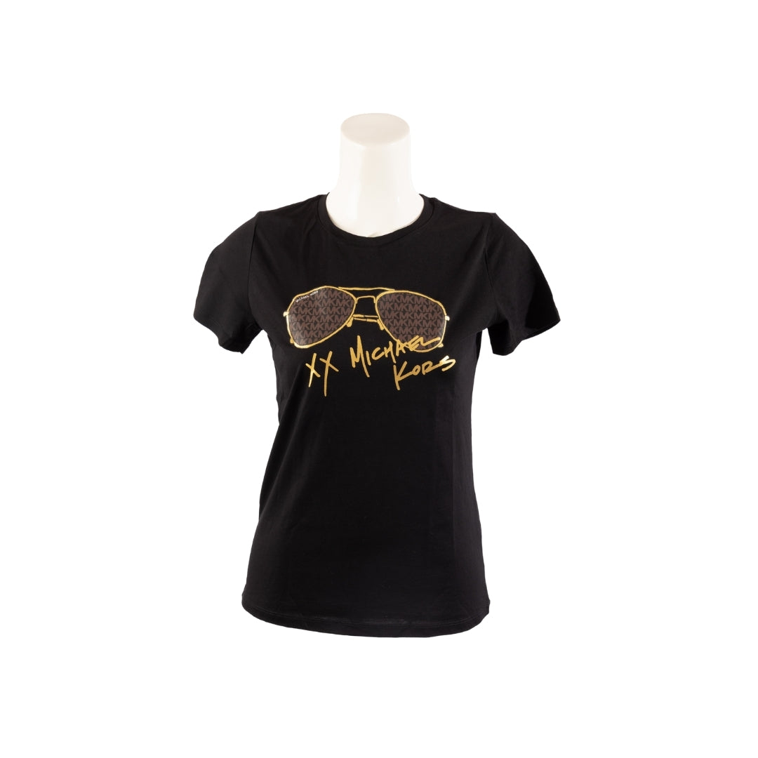 Michael Kors Logo Aviator Print Cotton T-Shirt