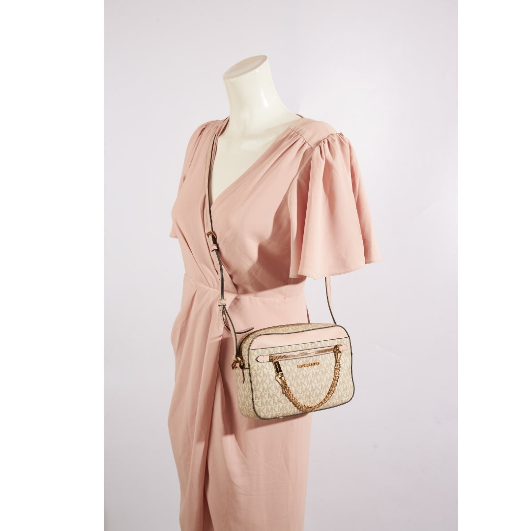 Michael Kors White Jet Set Large Crossbody Bag