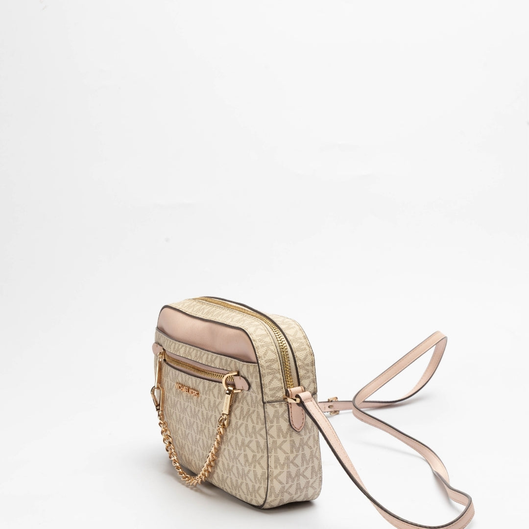 Michael Kors White Jet Set Large Crossbody Bag
