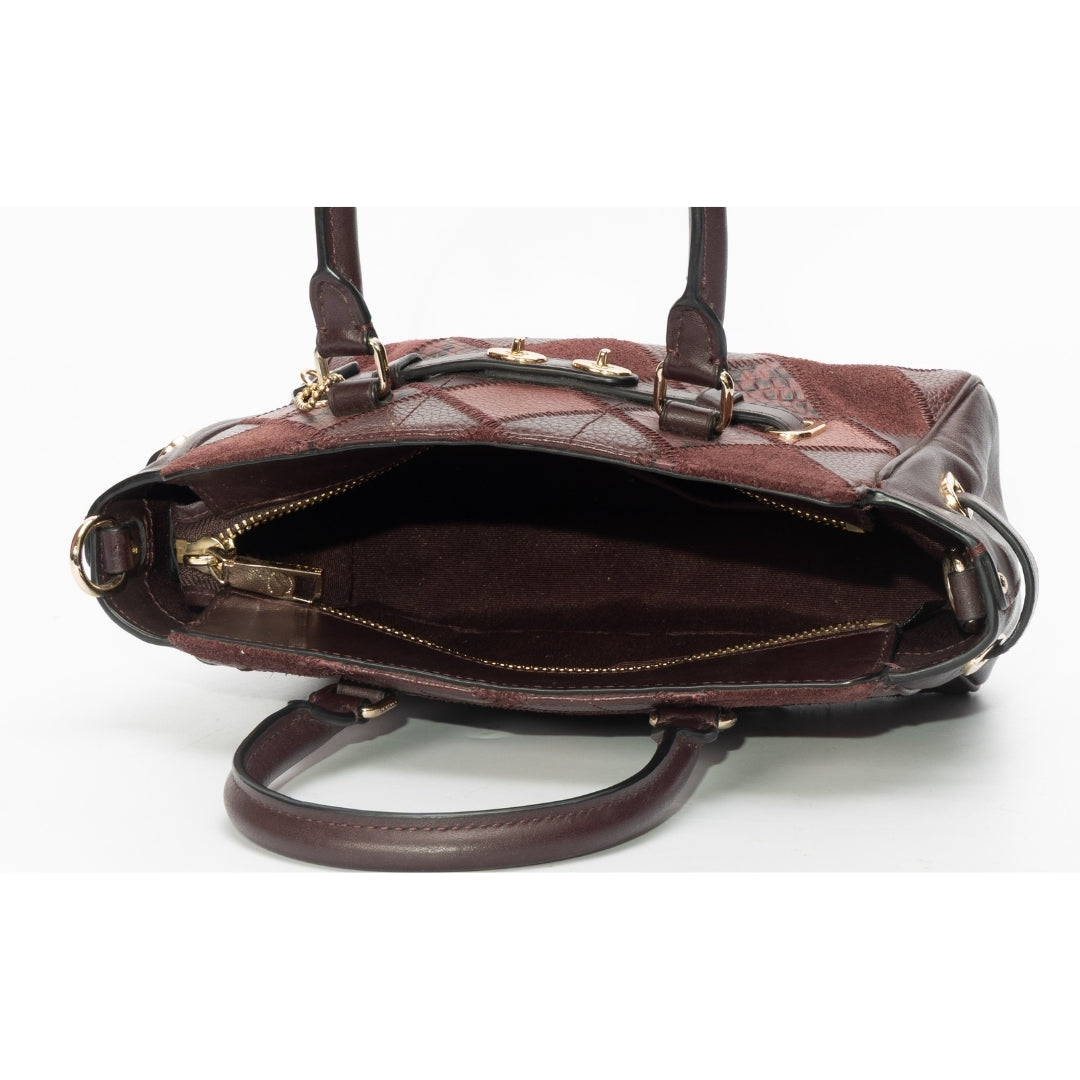 Coach Maroon Quilted Leather Swagger Canyon Satchel