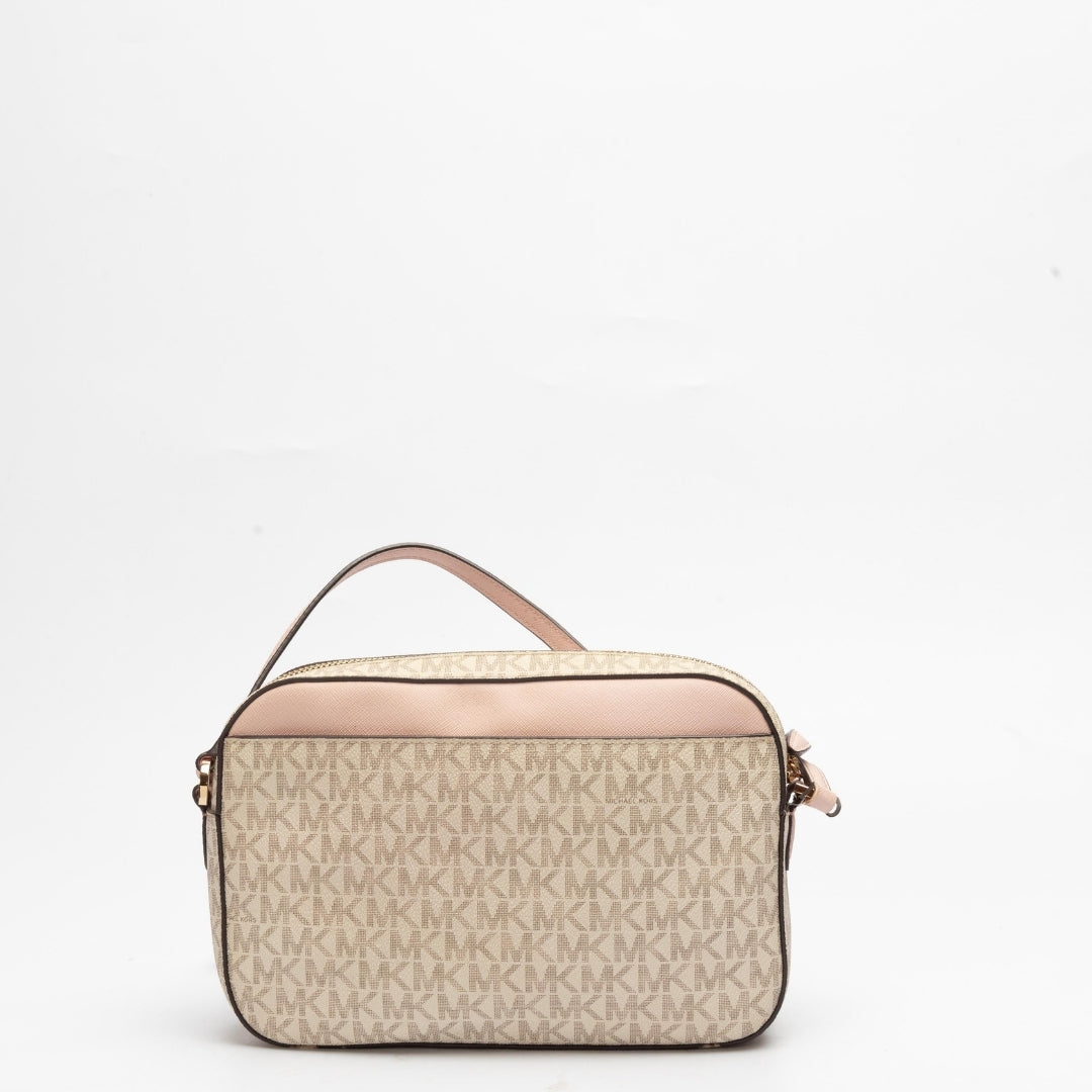Michael Kors White Jet Set Large Crossbody Bag