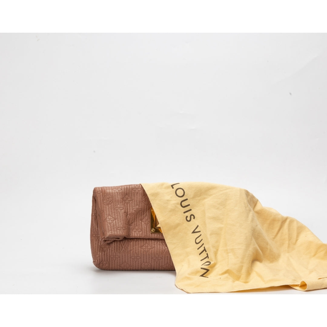 Louis Vuitton Beige Monogram Leather Clutch