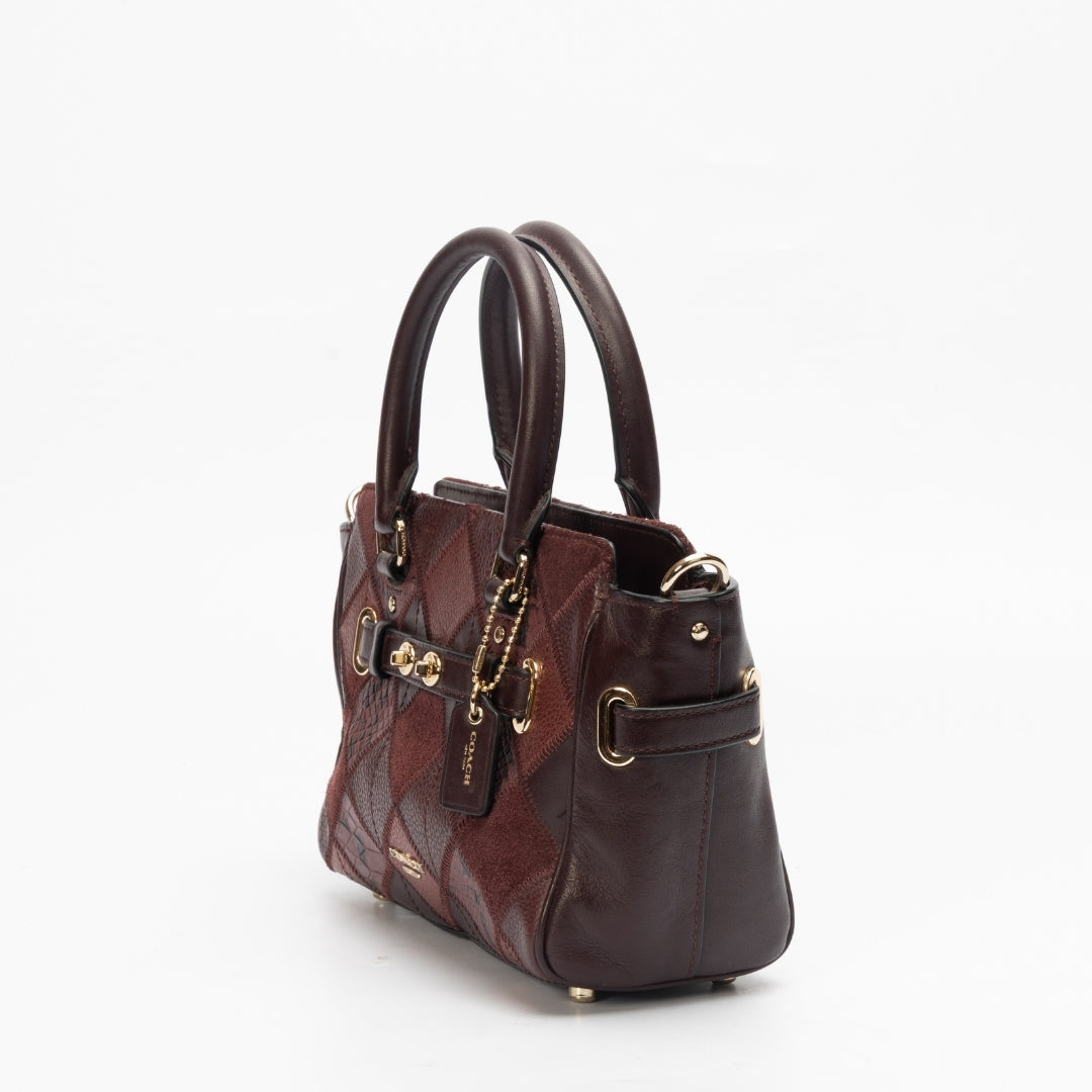Coach Maroon Quilted Leather Swagger Canyon Satchel