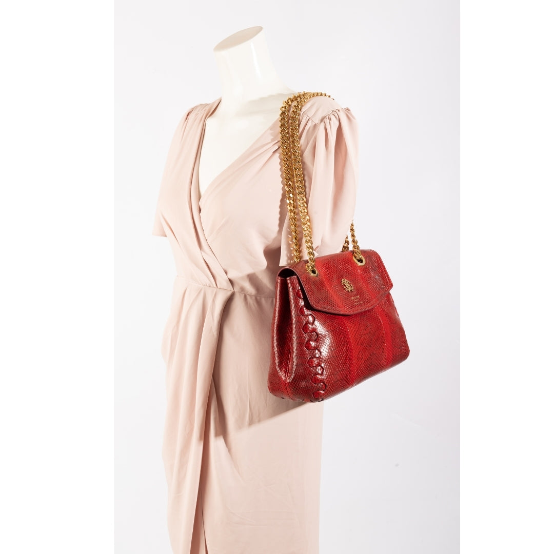 Roberto Cavalli Leather Chain Sling Bag