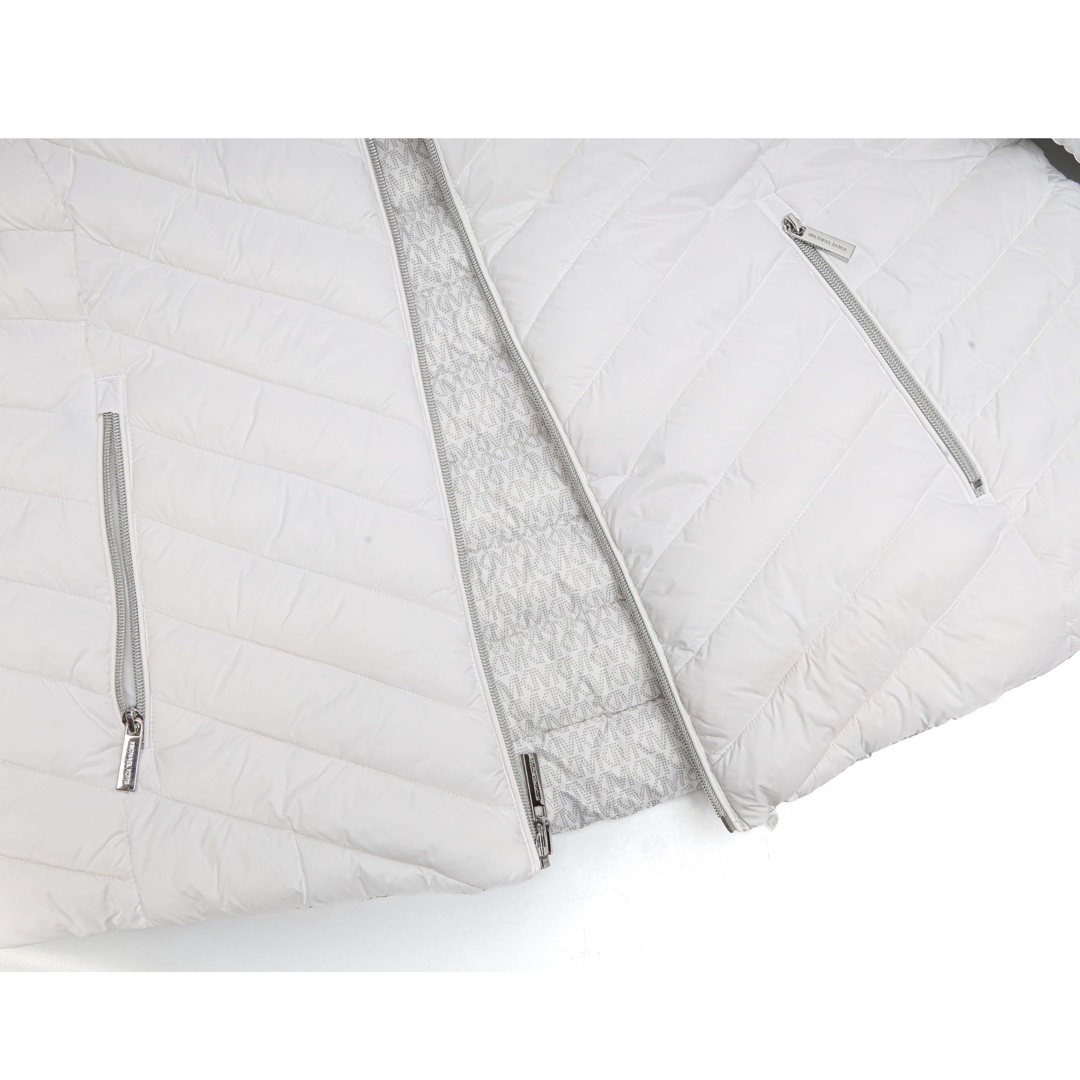 Michael Kors White Reversible Logo Puffer Jacket