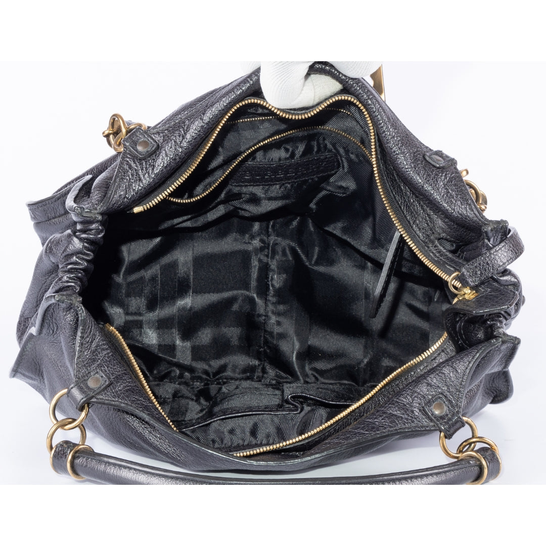 Burberry Bartow Black Leather Shoulder Bag