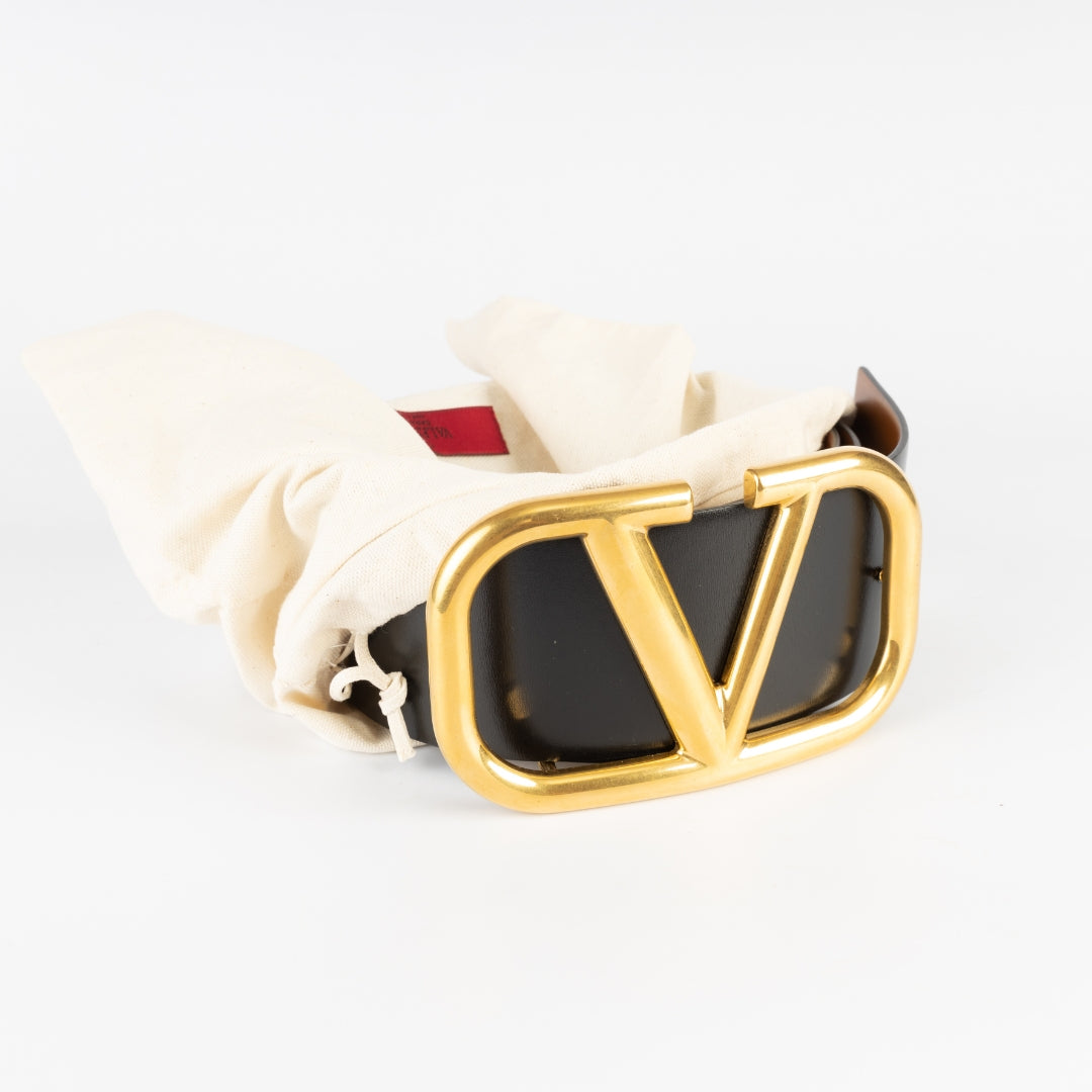 Valentino Garavani Vlogo Reversible Leather Belt