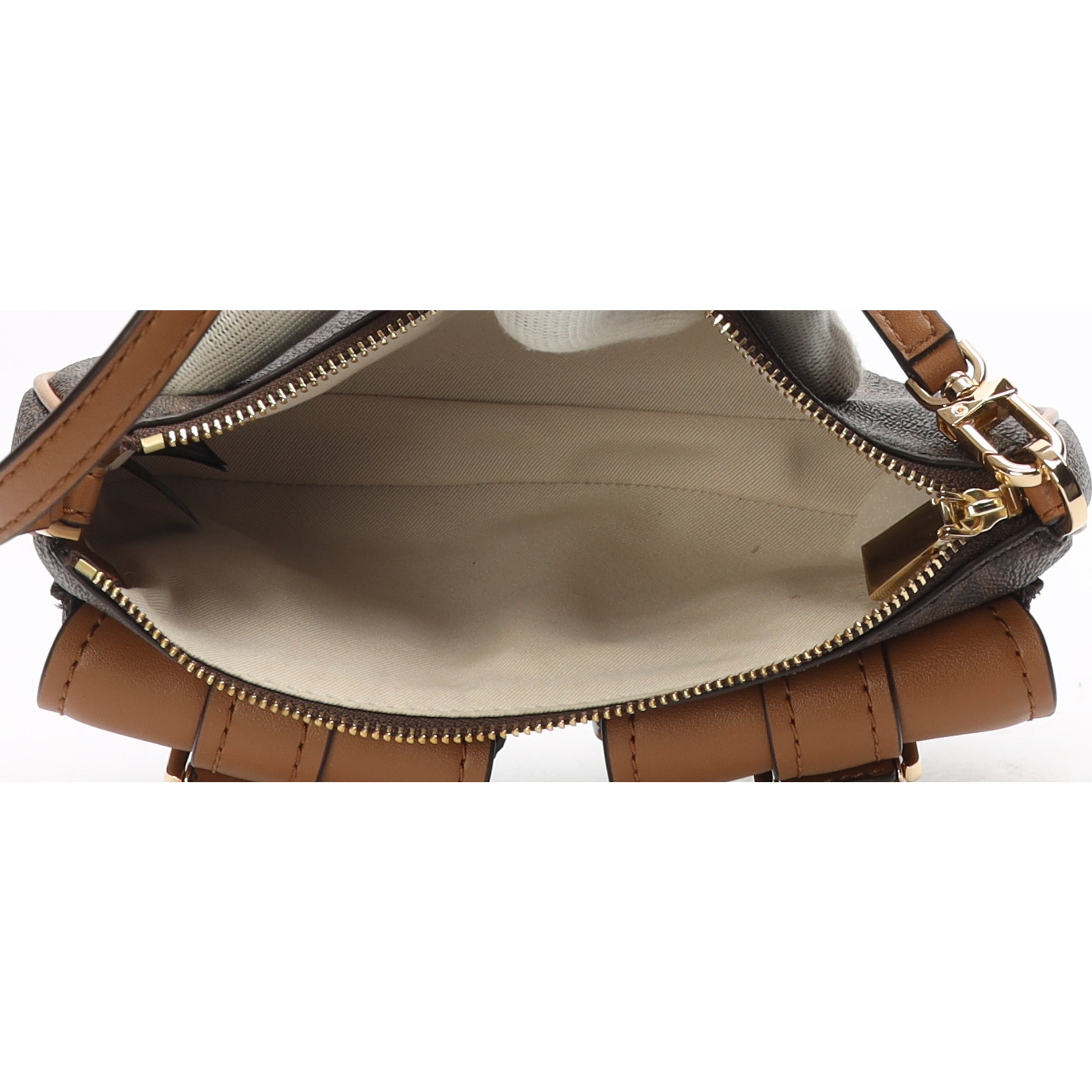 Michael Kors Brown Zoe Small Signature Logo Pochette