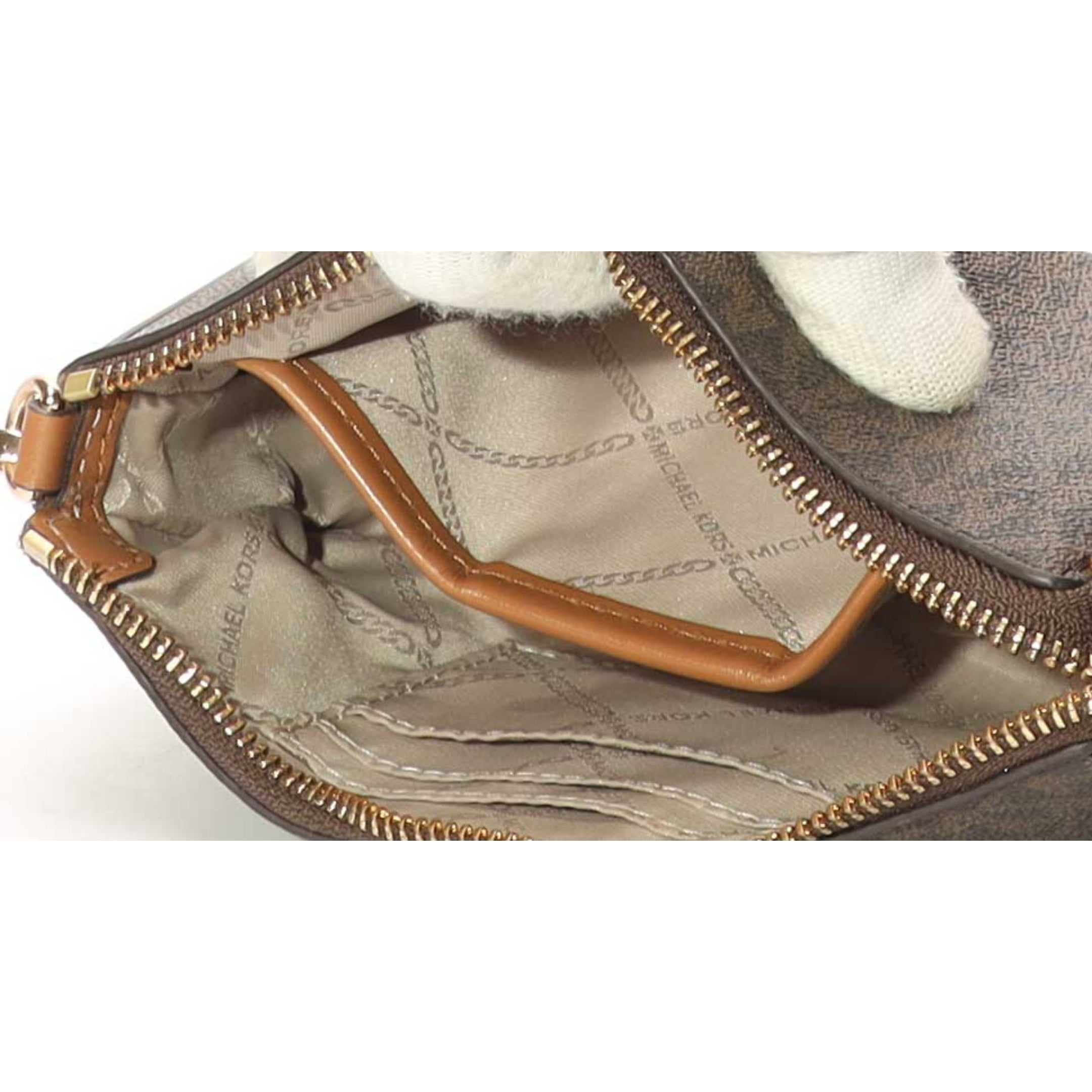 Michael Kors Brown Jet Set Small Chain Pouchette