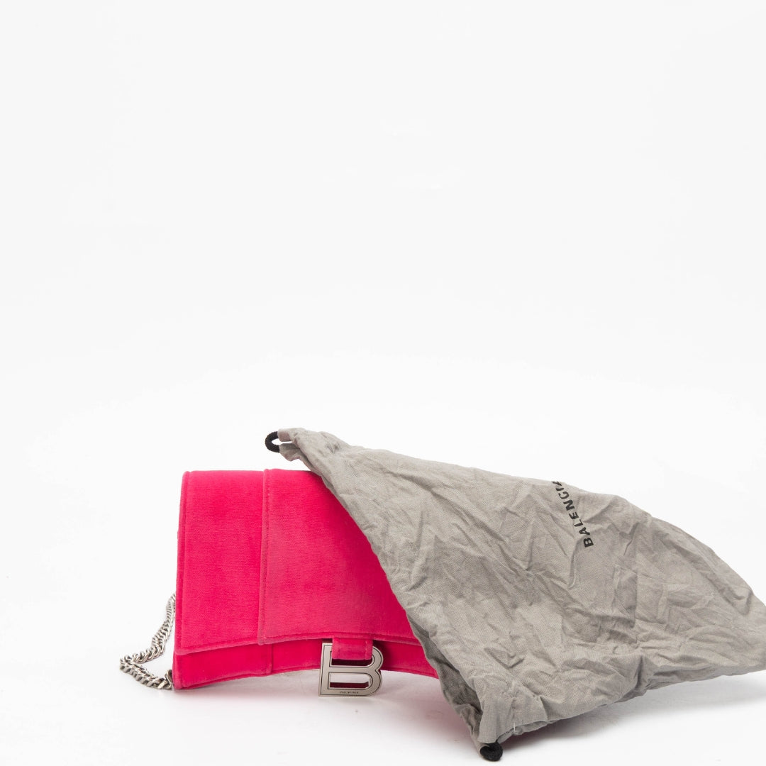 Balenciaga Velvet Hourglass Wallet On Chain