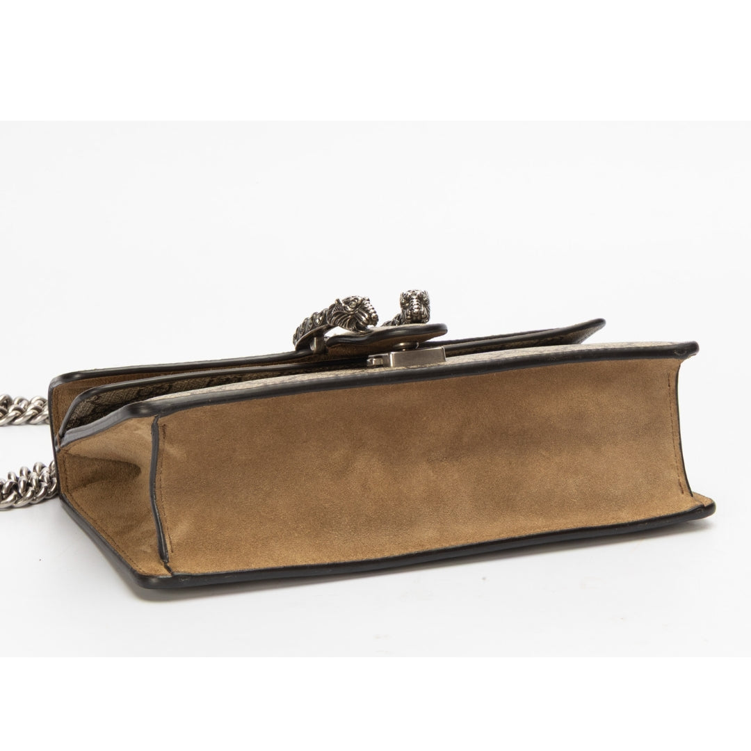 Gucci GG Supreme Canvas Suede Dionysus Shoulder Bag
