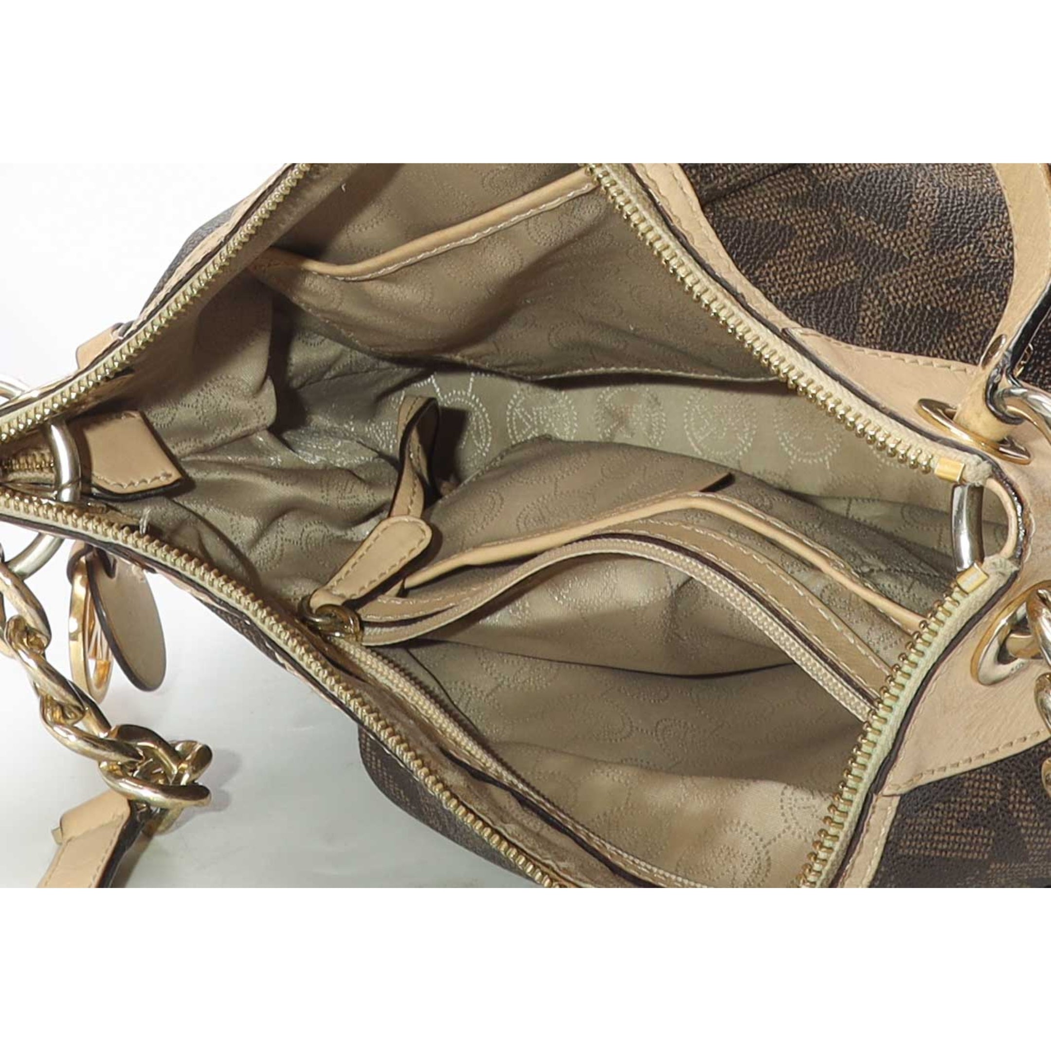 Michael Kors Jet Set Signature Logo Trim Hobo Bag