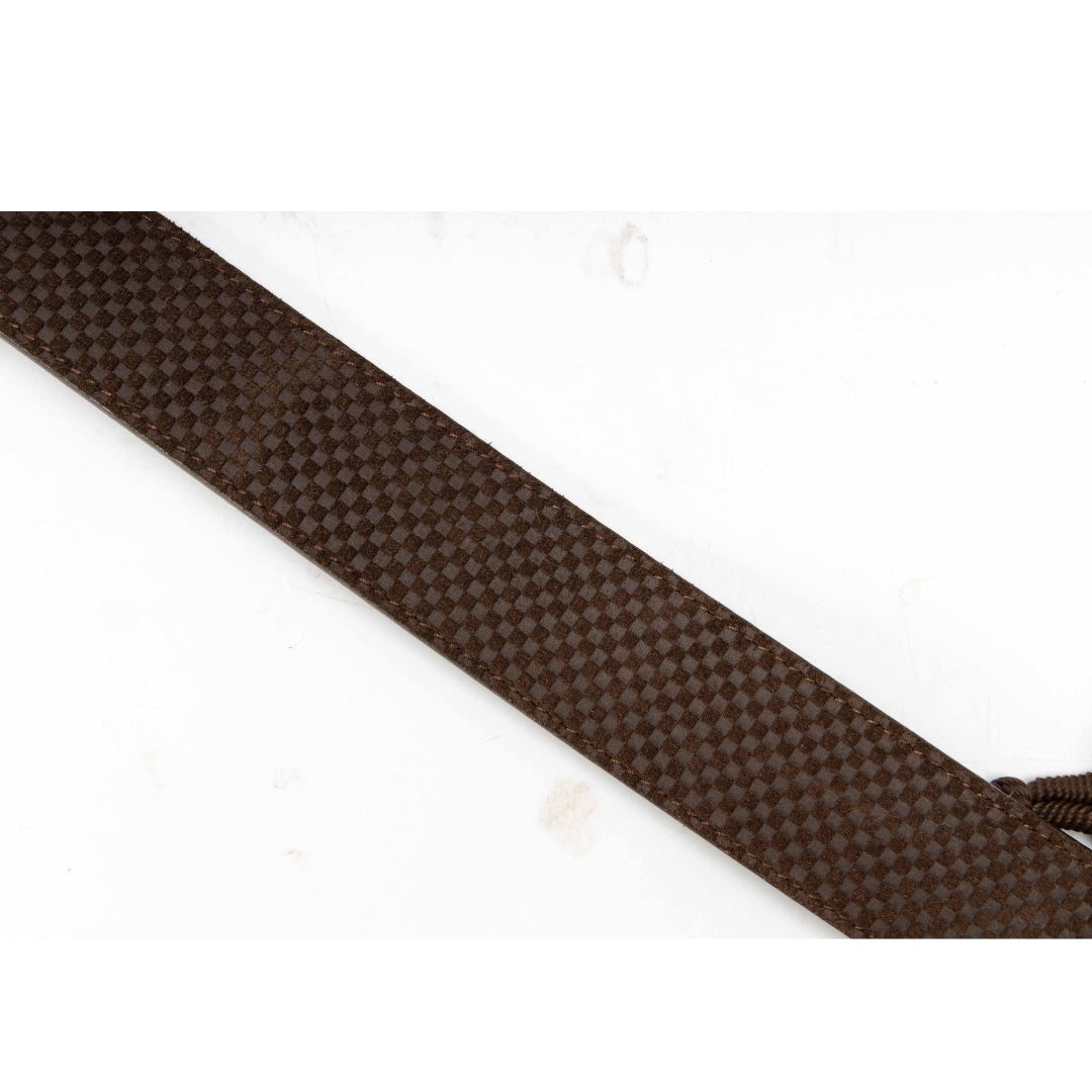 Louis Vuitton Brown Damier Suede Logo Belt
