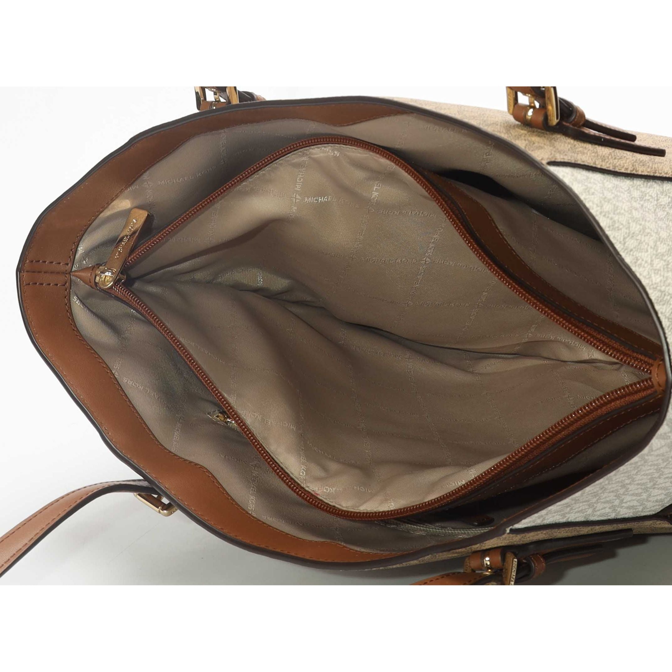 Michael Kors Voyager Color-Block Camel Logo Tote