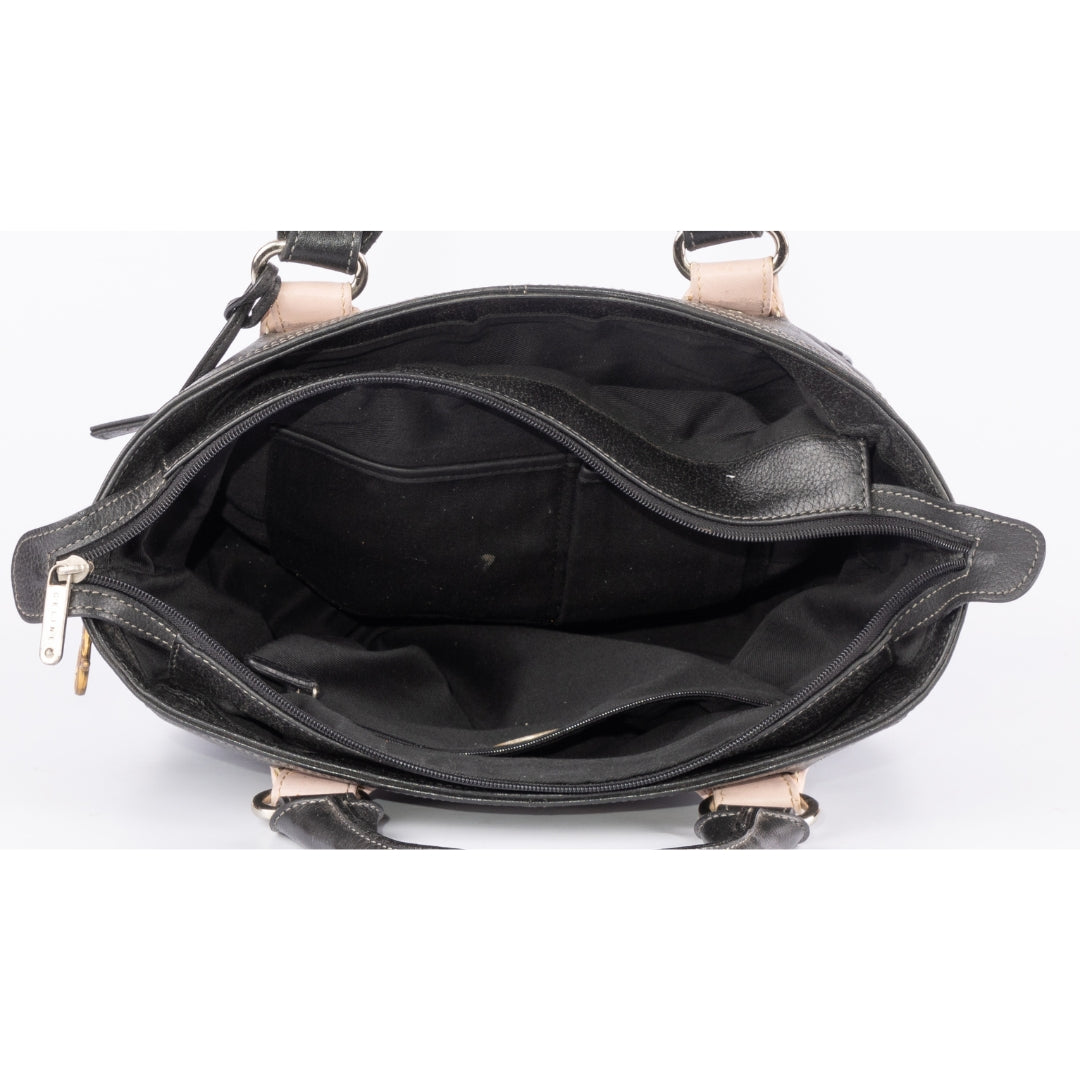 Celine Black Leather Boogie Satchel