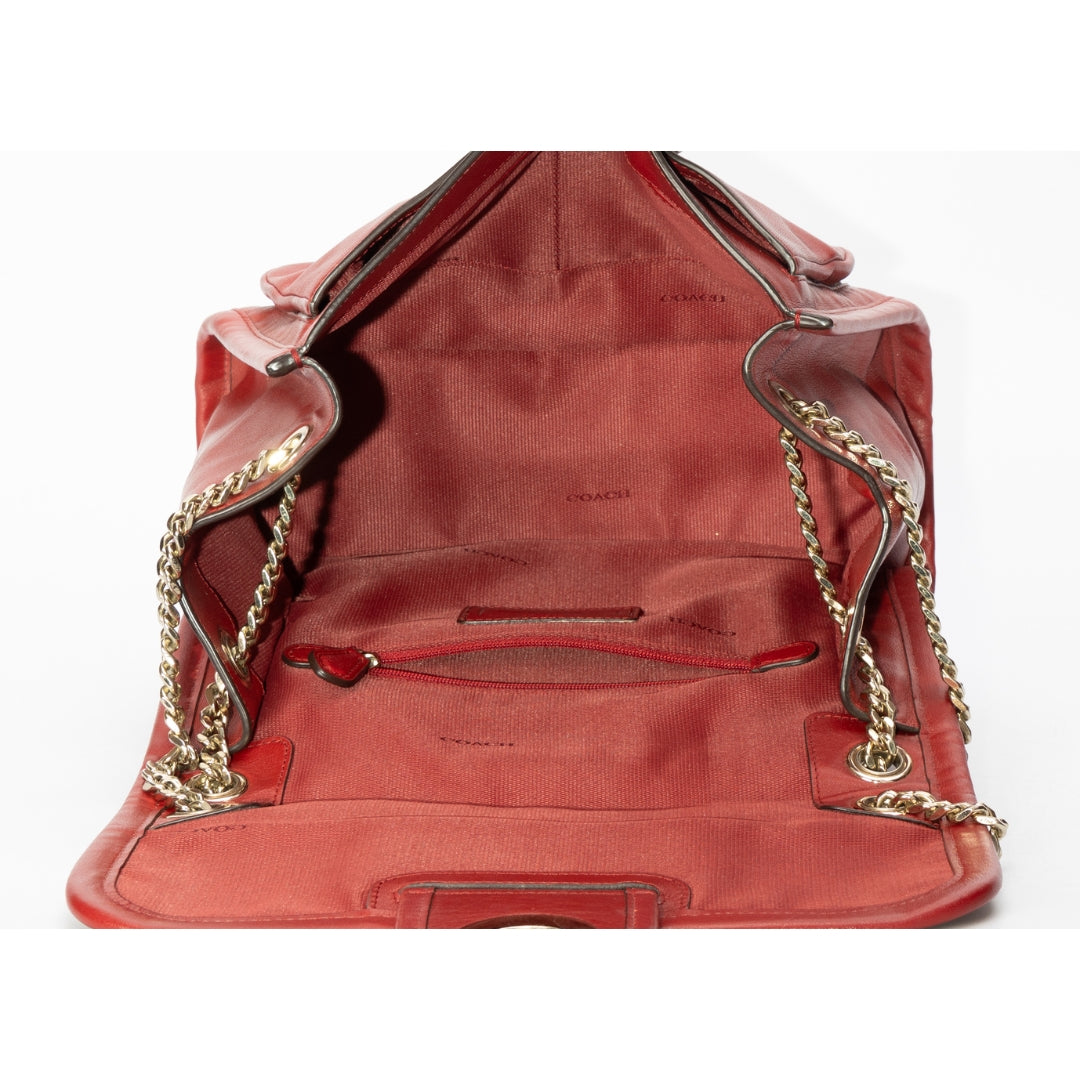 Coach Red Leather Pocket Shoulder Bag