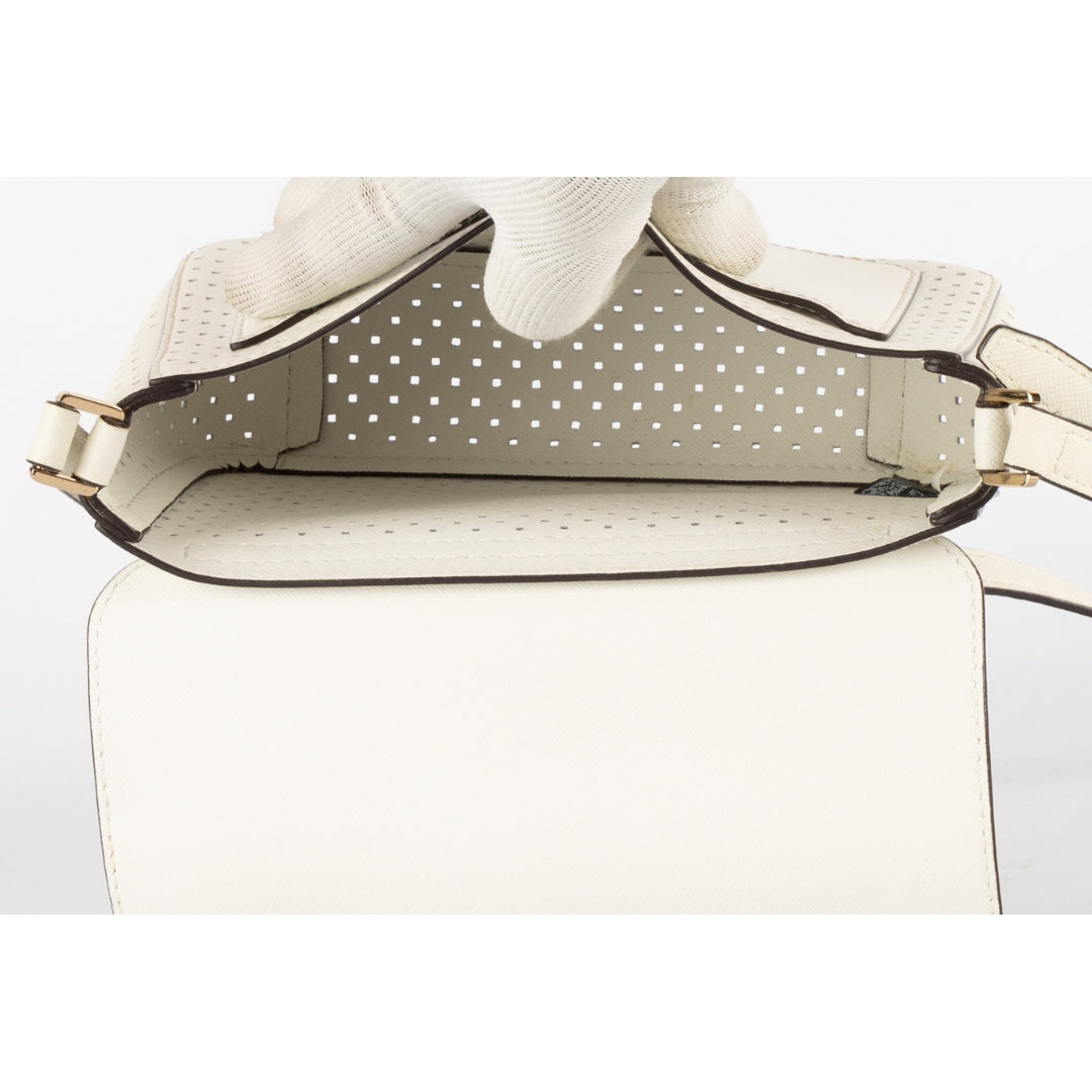 Michael Kors White Greenwich Medium Crossbody Bag