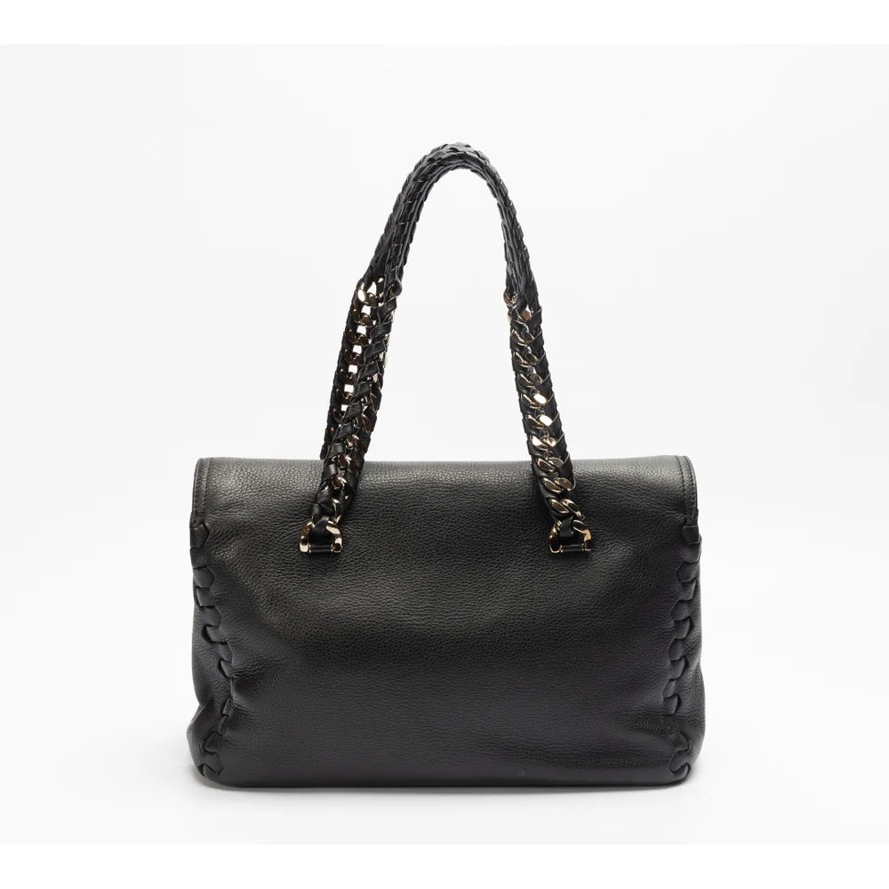 Roberto Cavalli Black Leather Regina Tote