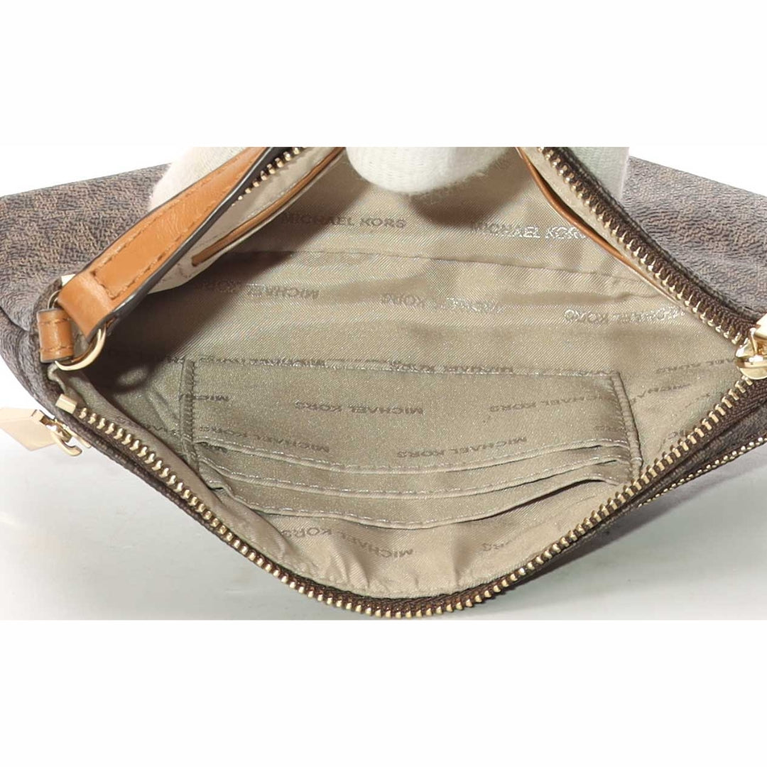 Michael Kors Brown Logo Wristlet