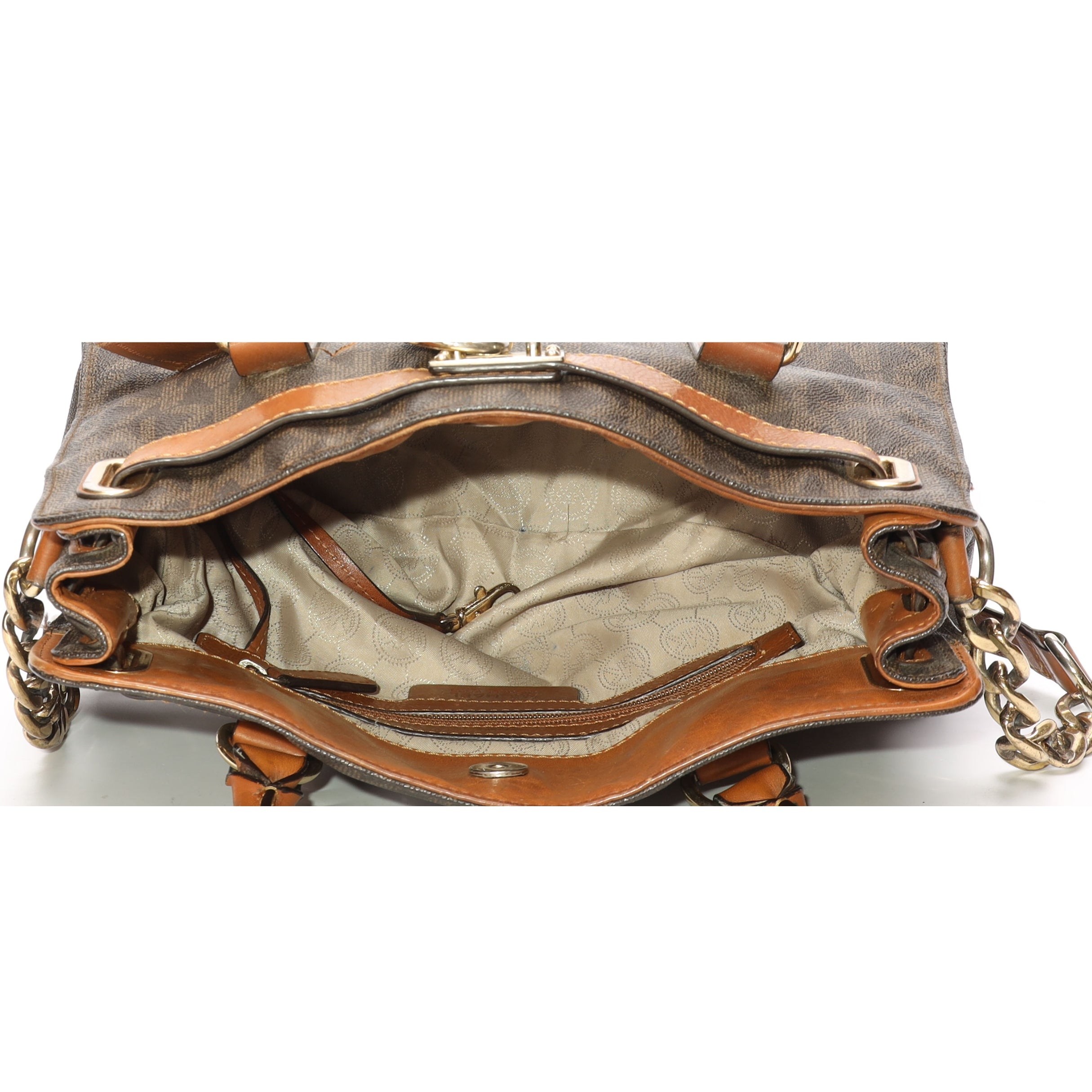 Michael Kors Hamilton Brown Logo Satchel