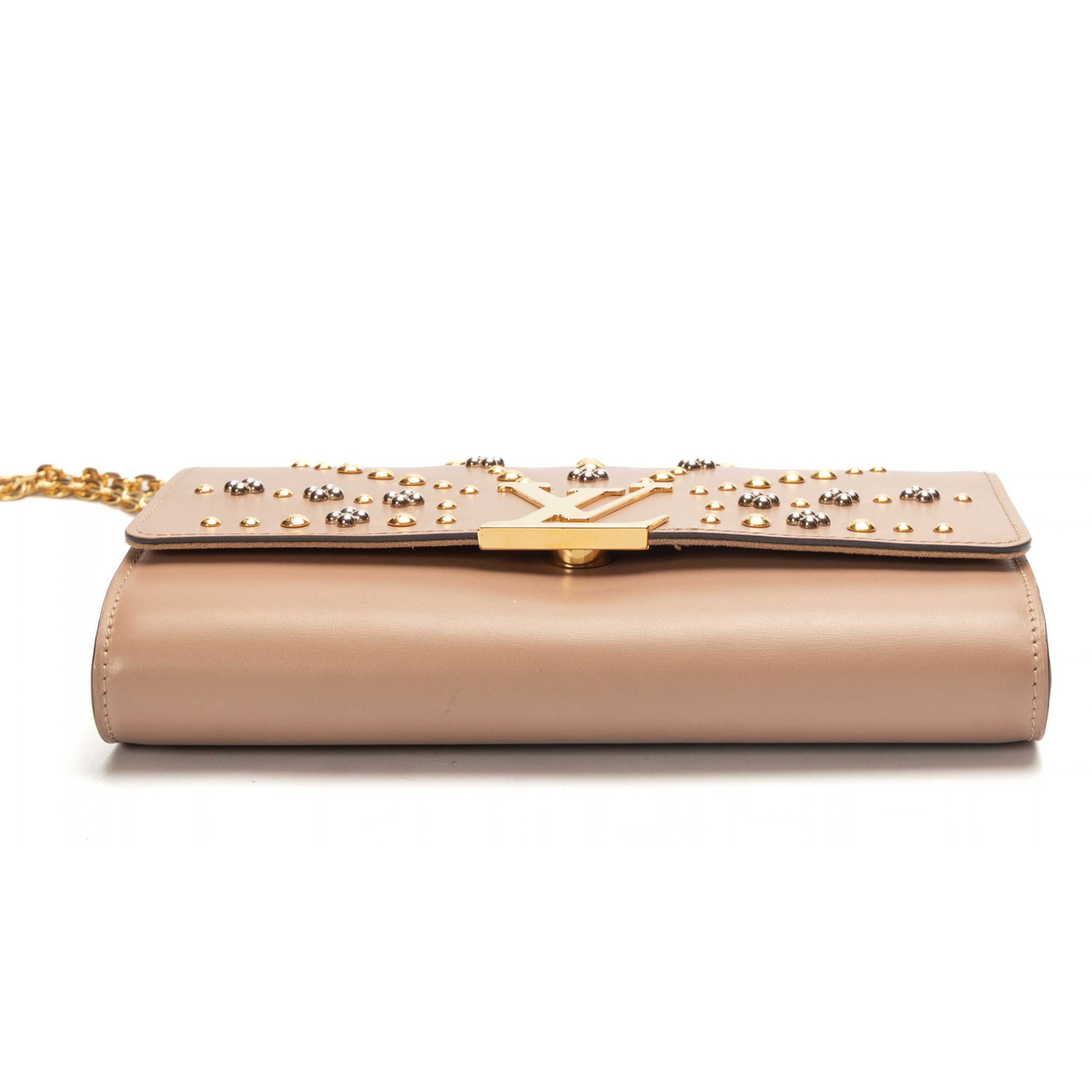 Louis Vuitton Chain Louise Beige Studded Crossbody Bag