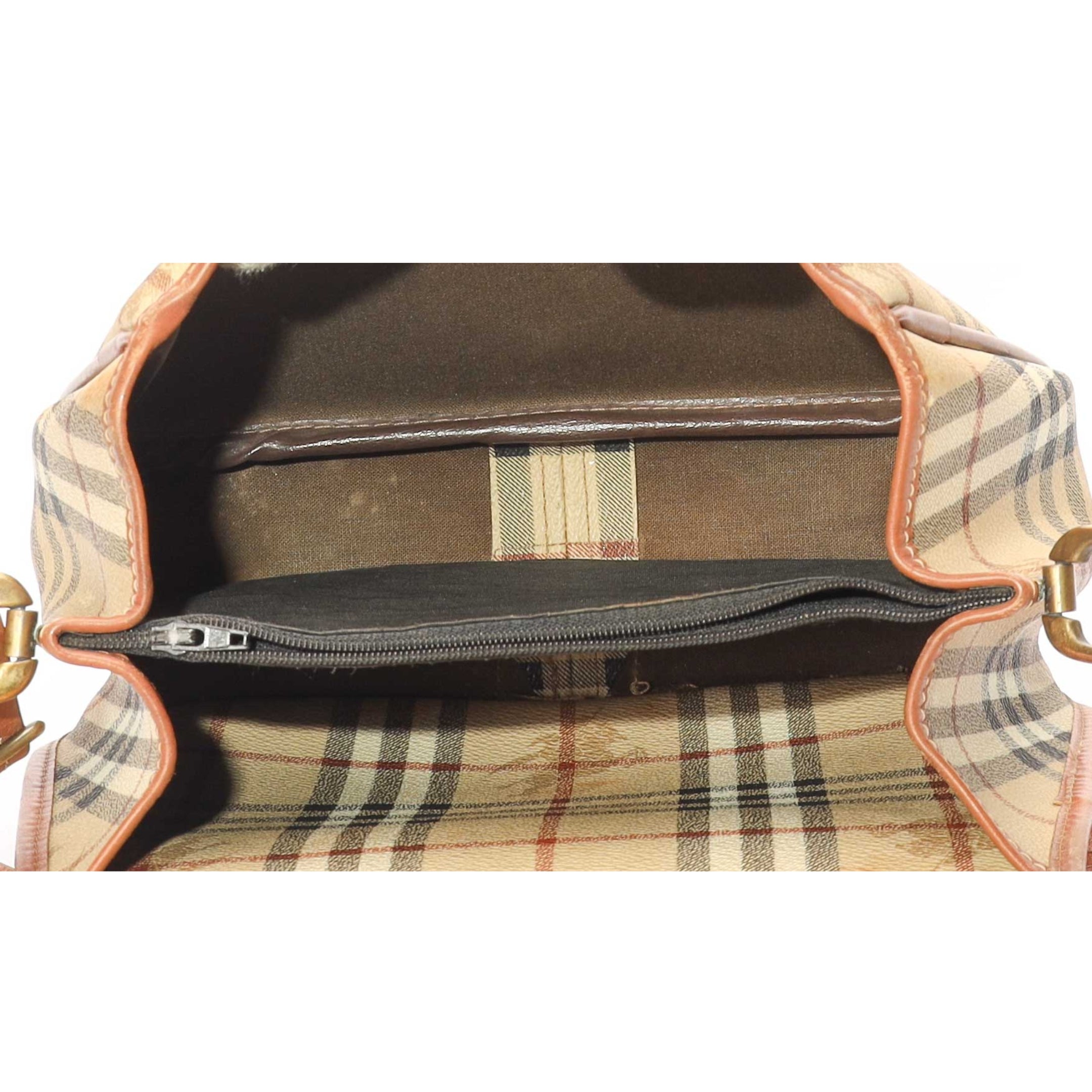 Burberry Haymarket Check Flap Cross Body Bag