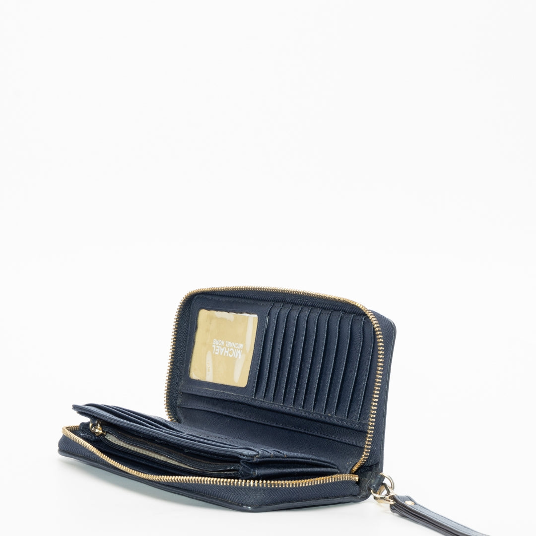 Michael Kors Navy Monogram Continental Wallet