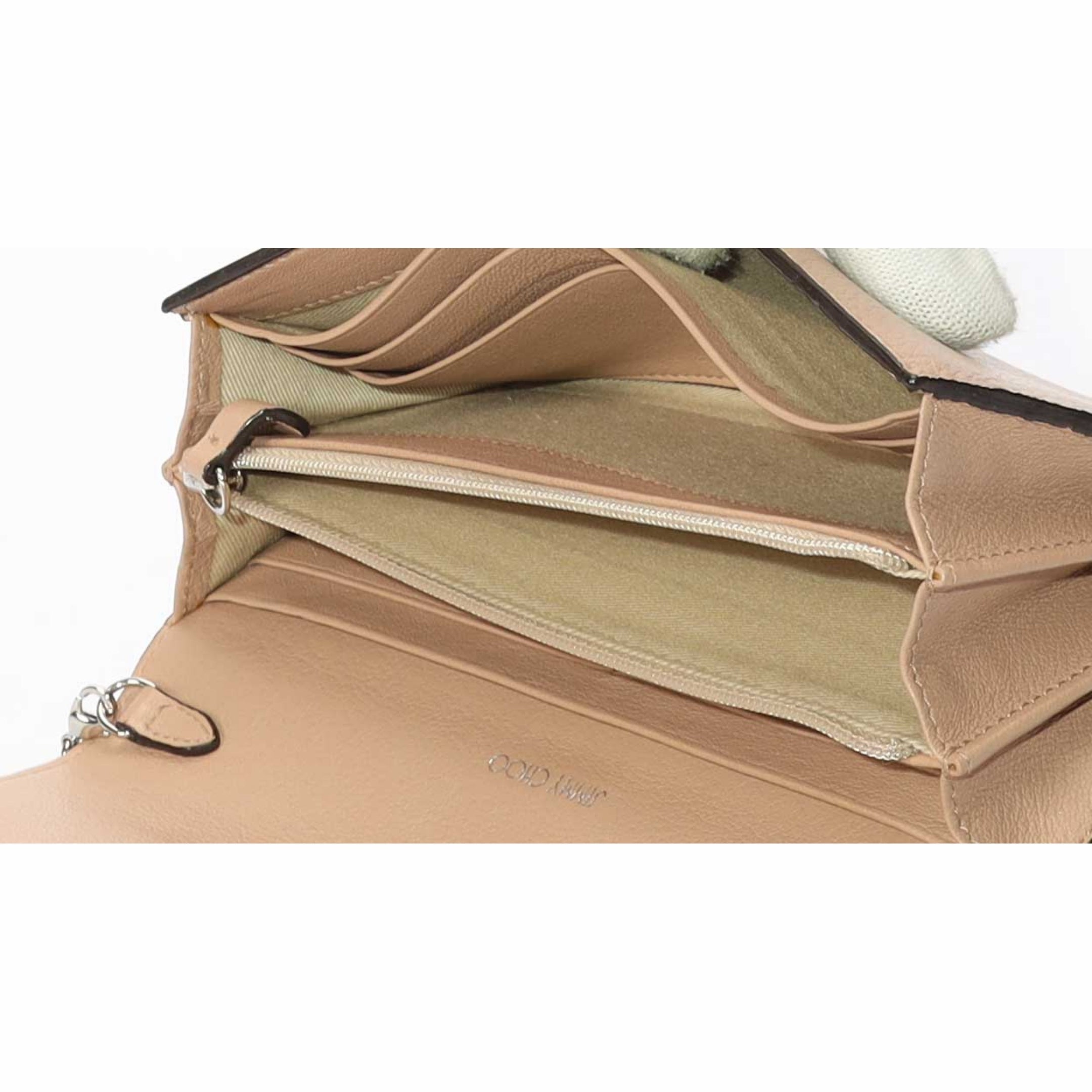 Jimmy Choo Cheri Beige Chain Crossbody Bag