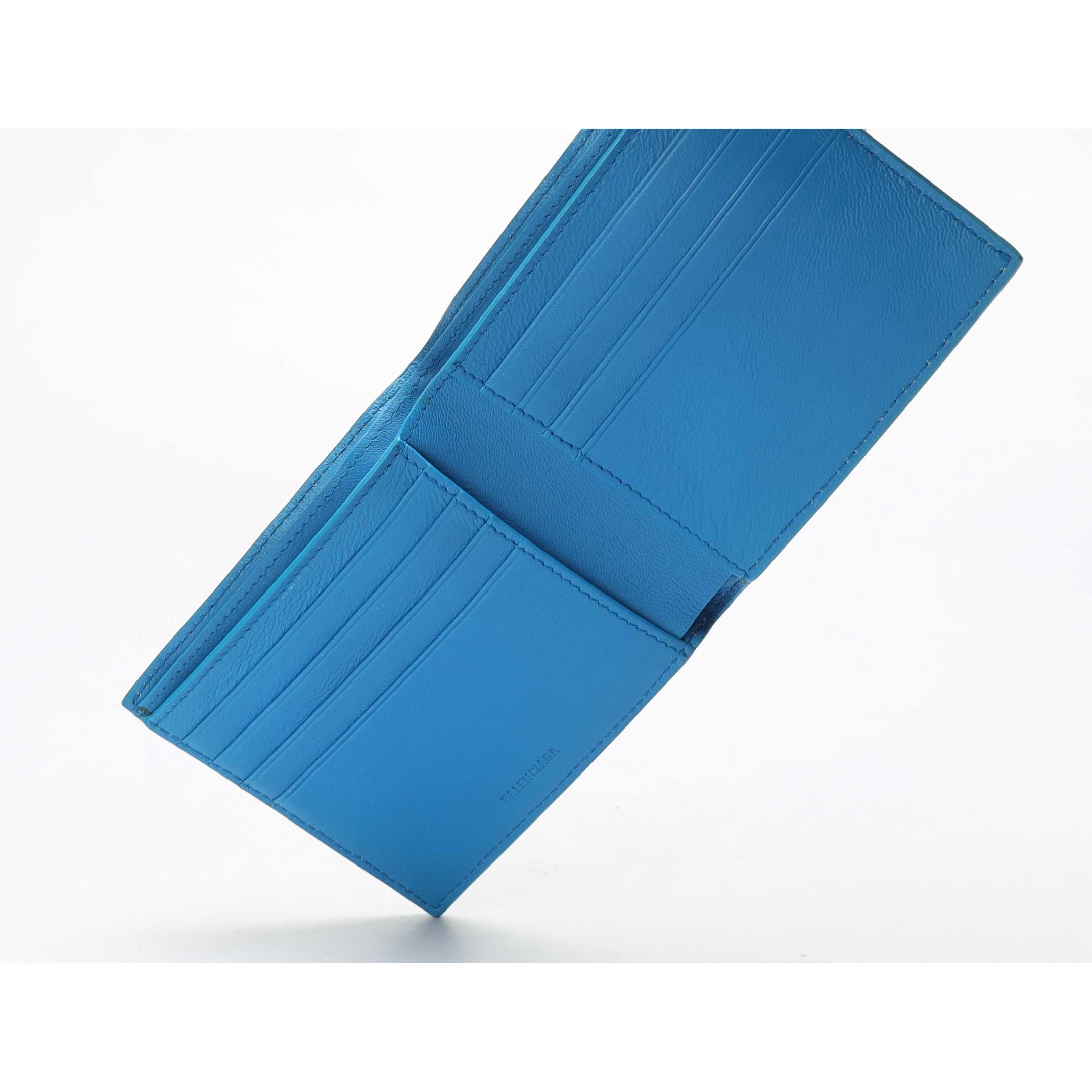 Balenciaga Car Square Folded  Blue Wallet