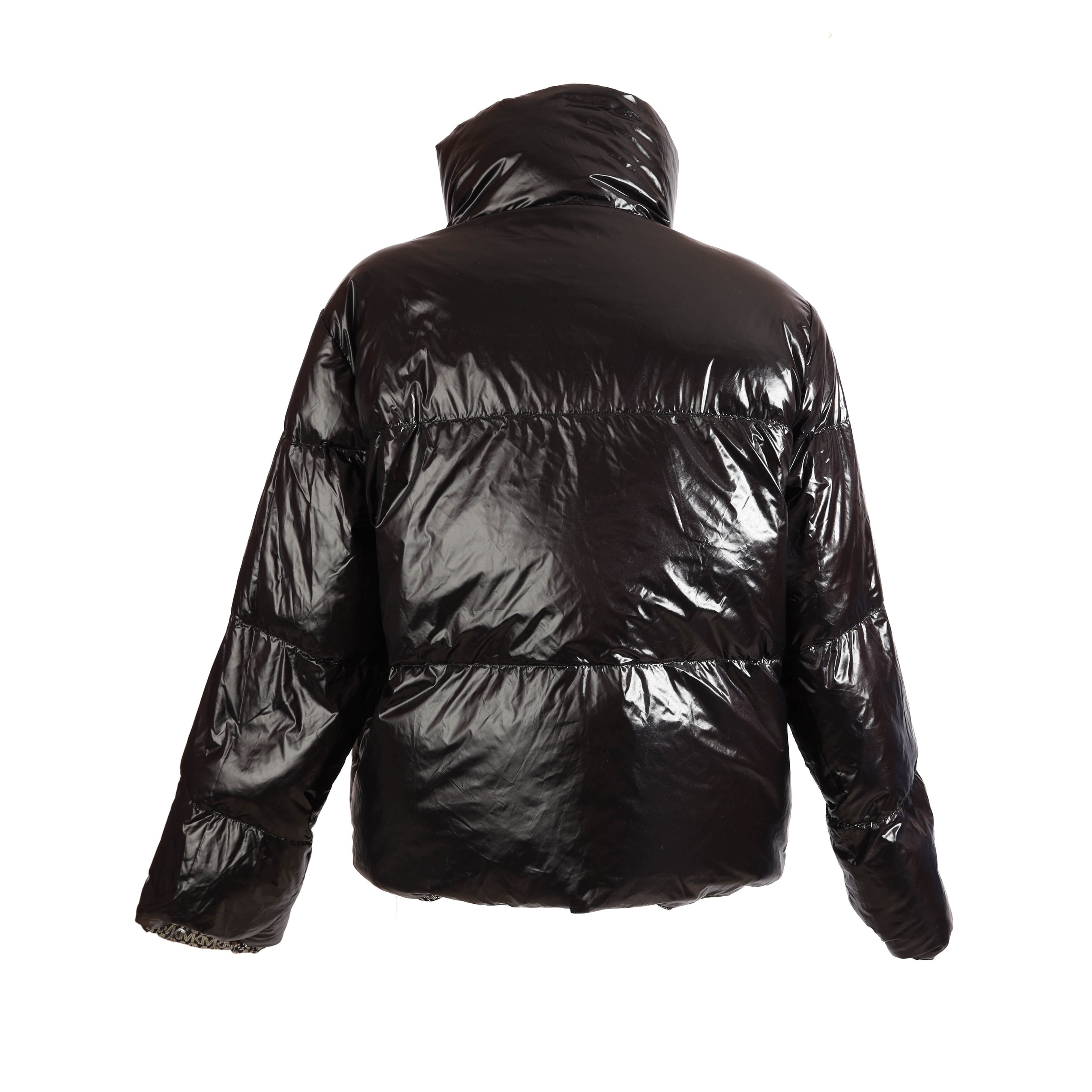 Michael Kors Logo Print High-Neck Puffer Jacket