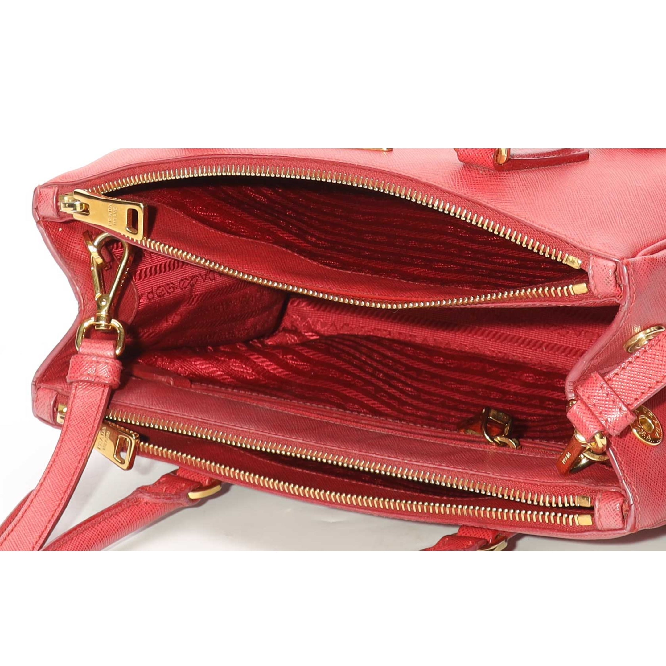 Prada Galleria Red Satchel Crosbody Bag
