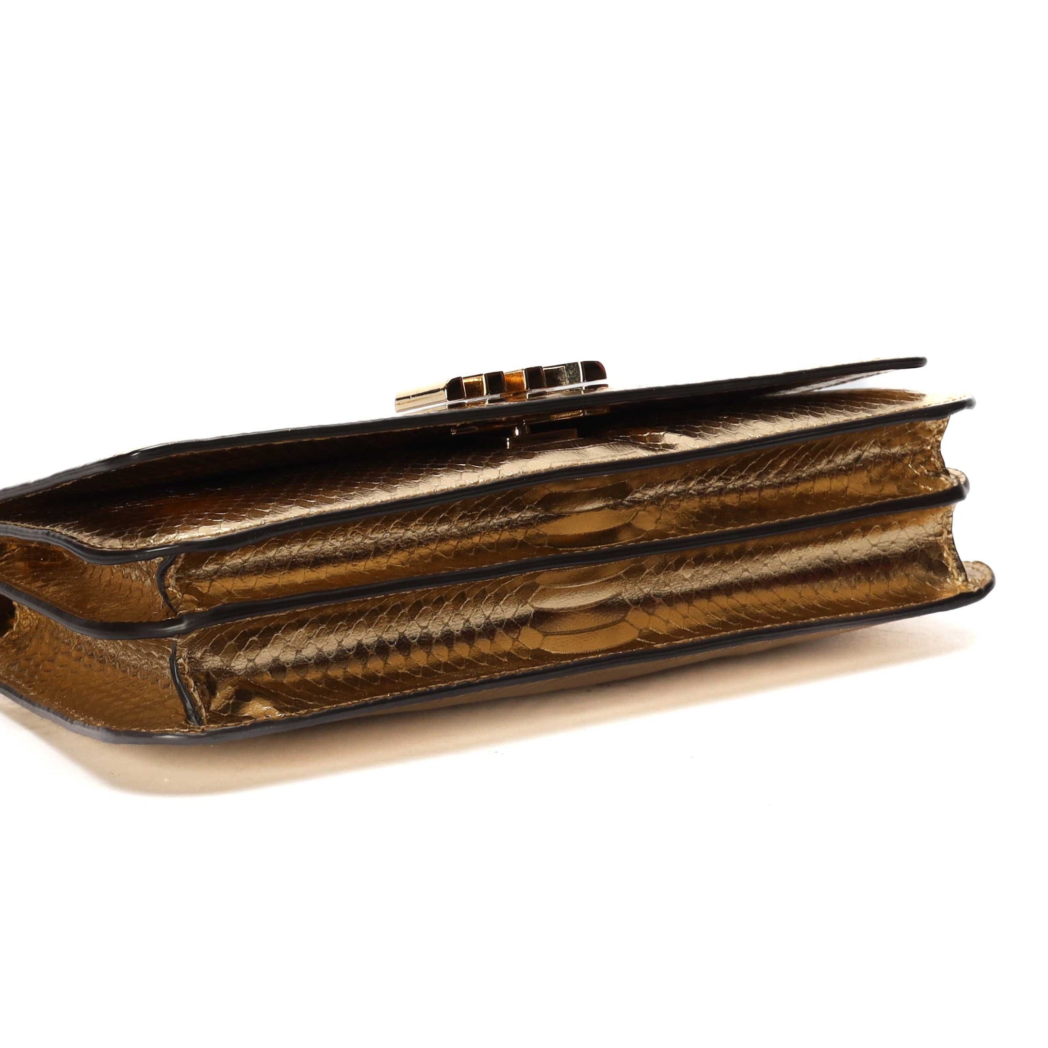 Michael Kors Mott Metallic Gold Clutch Crossbody Bag
