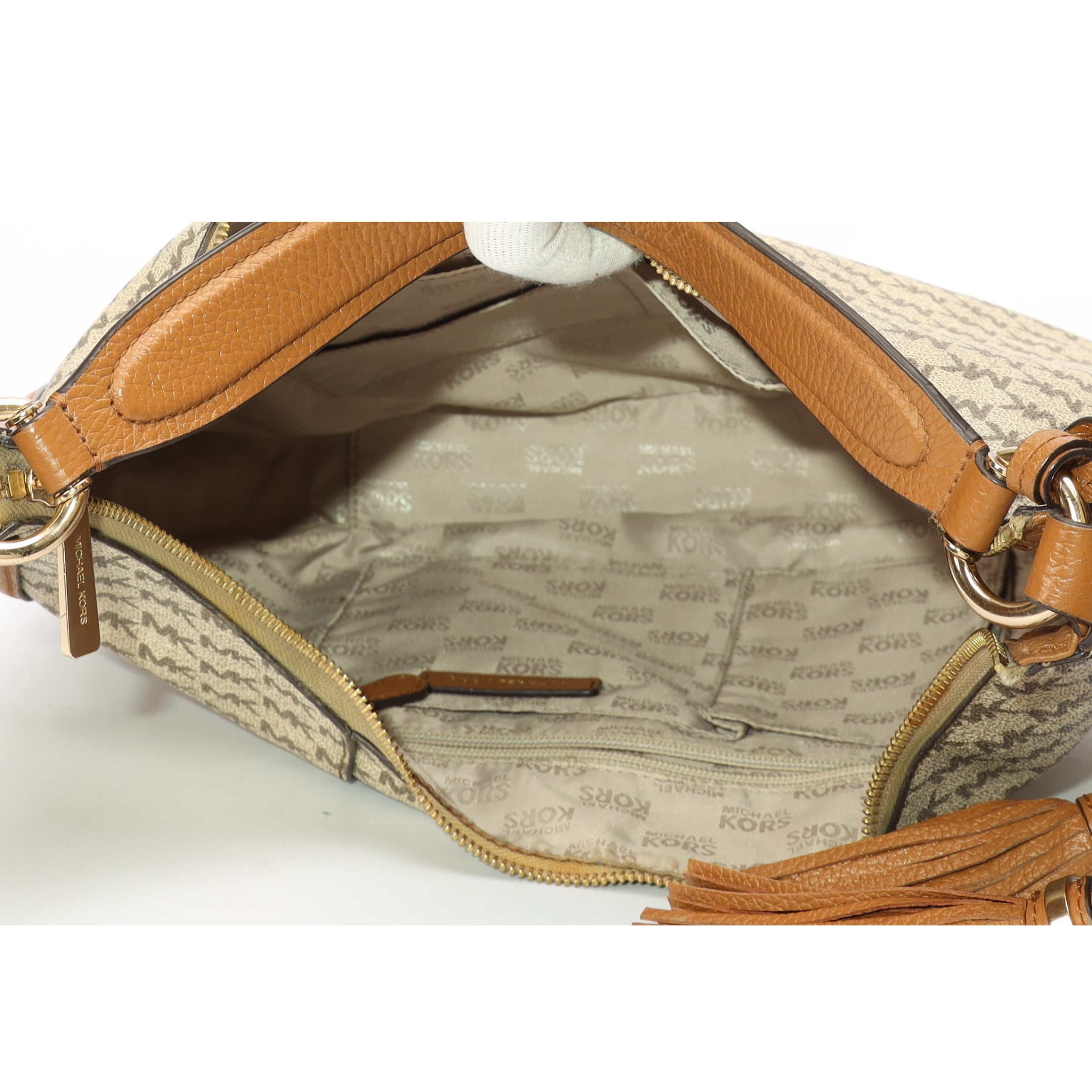 Michael Kors Lydia Vanilla Logo Hobo Bag